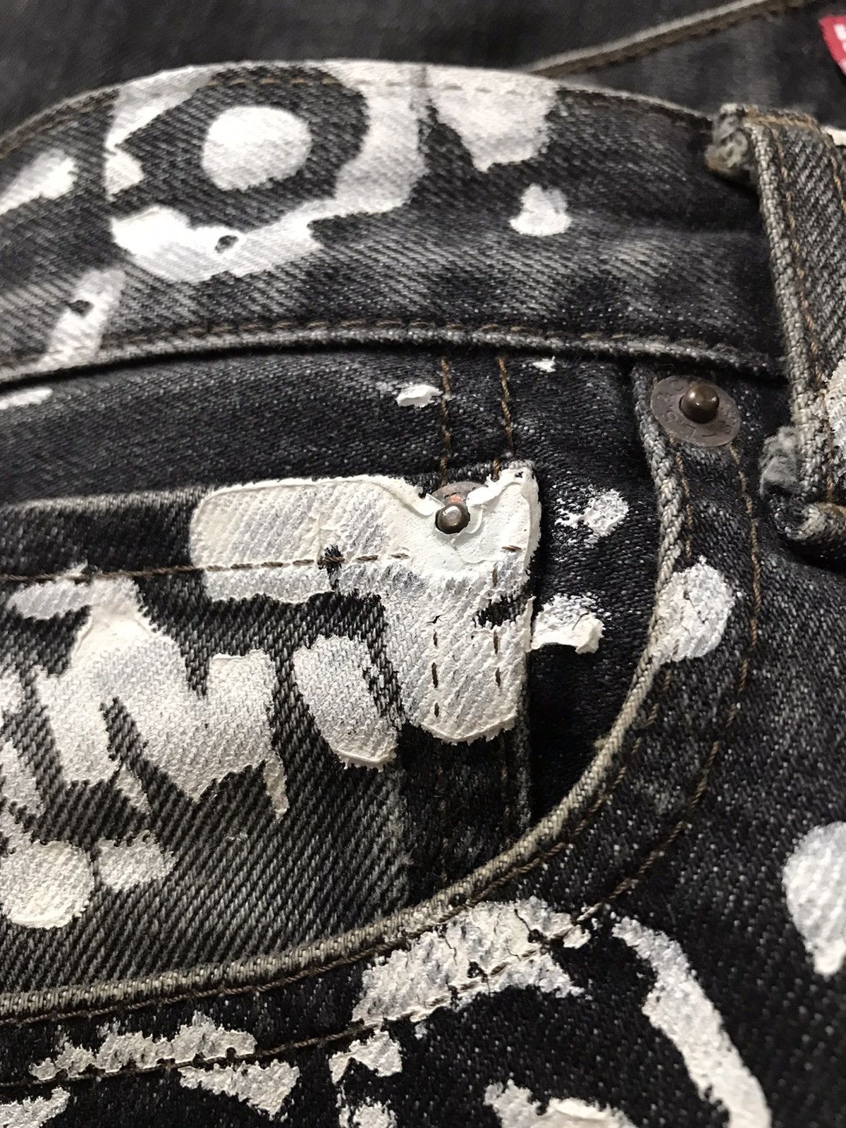Comme des Garcons Old Master Levis Junya Watanabe CDG Corso Denim Black Jeans Size US 30 / EU 46 - 24 Thumbnail