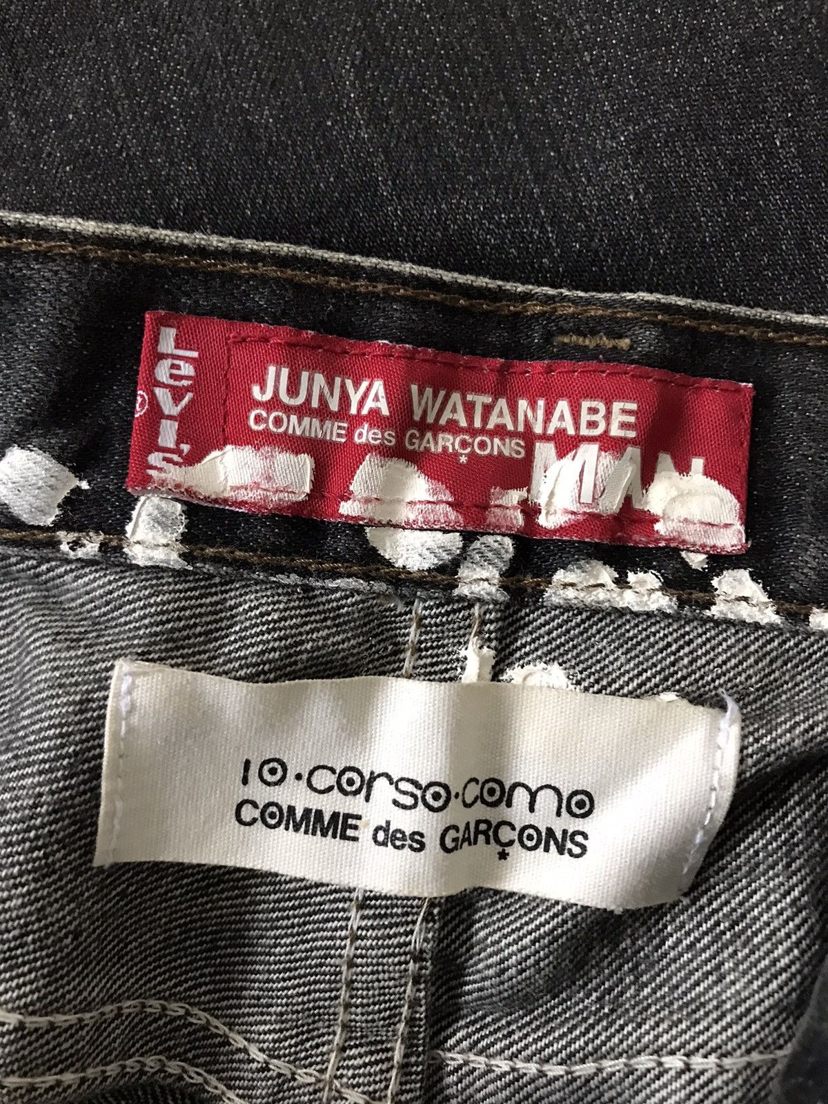 Comme des Garcons Old Master Levis Junya Watanabe CDG Corso Denim Black Jeans Size US 30 / EU 46 - 17 Thumbnail