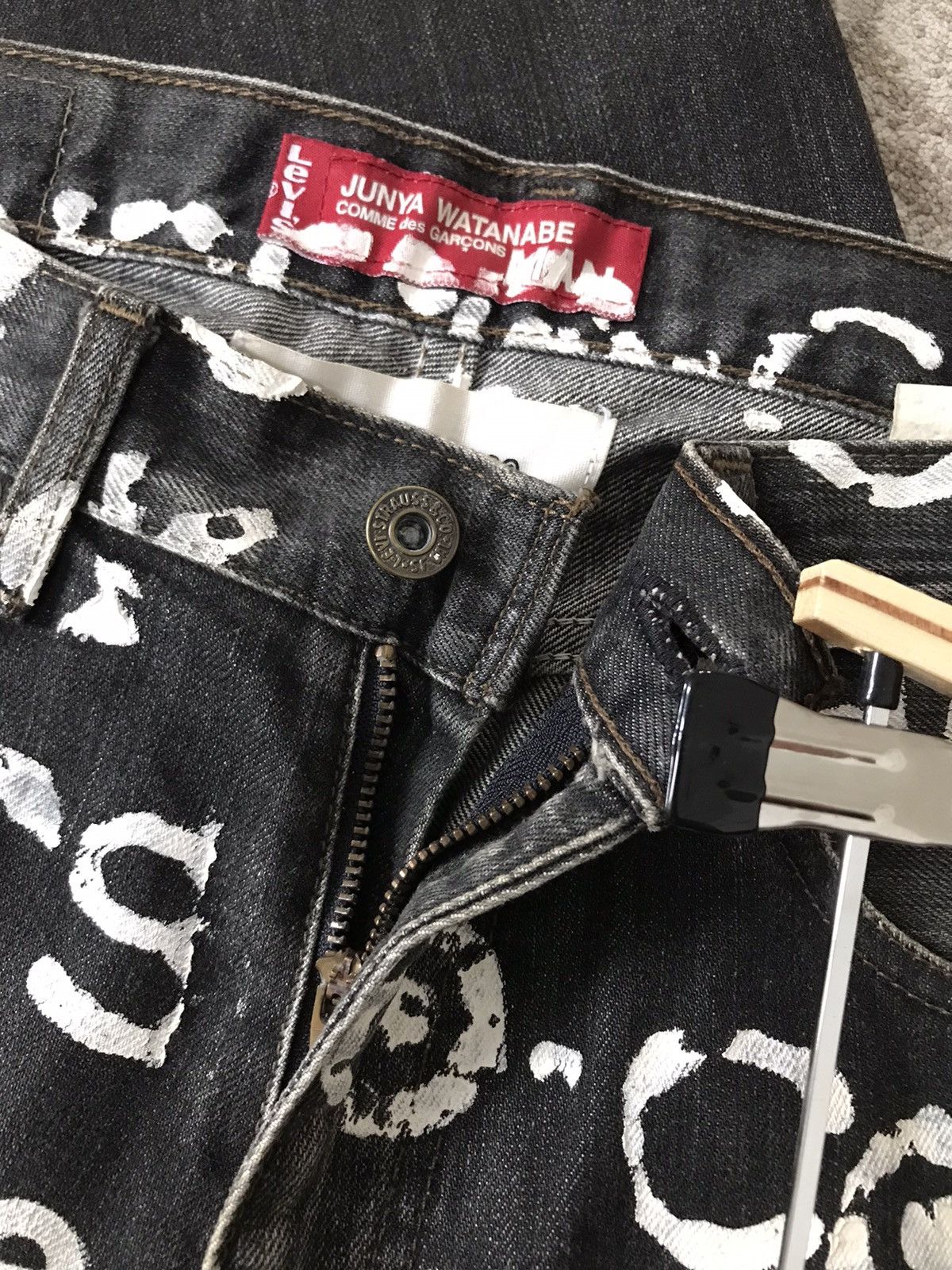 Comme des Garcons Old Master Levis Junya Watanabe CDG Corso Denim Black Jeans Size US 30 / EU 46 - 16 Thumbnail