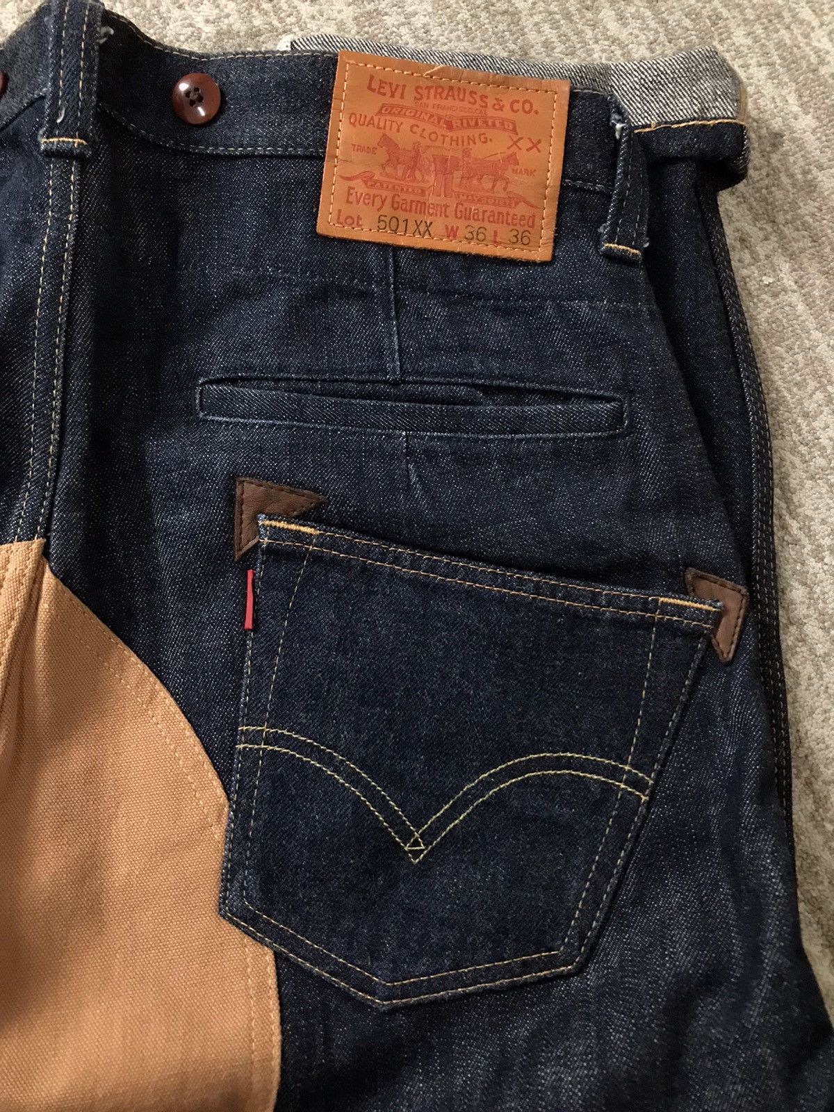 Comme des Garcons × Junya Watanabe × Levi's AD2009 Junya Watanabe Levis 501XX Big E Double Knee Denim Size US 32 / EU 48 - 15 Thumbnail