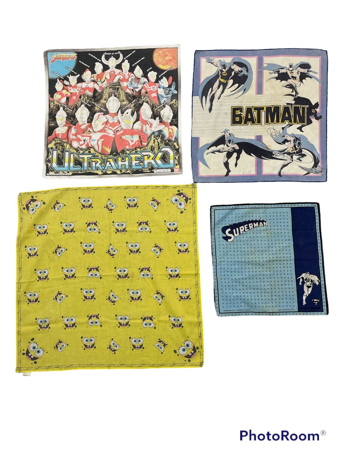 Cartoon Network Lot bundles Vintage Bandana Handkerchief Superman Batman Size ONE SIZE - 1 Thumbnail