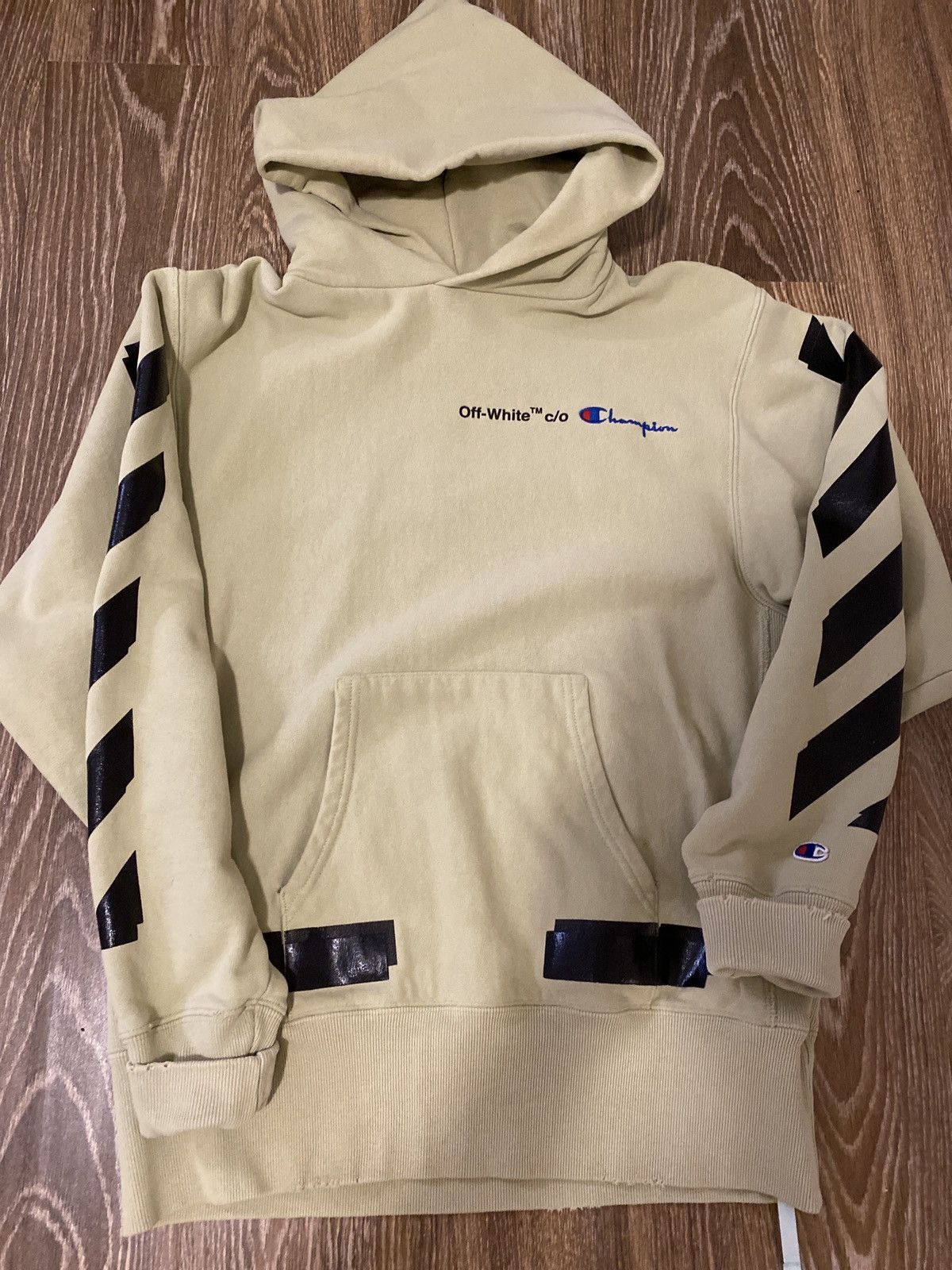 Off white champion hoodie beige online