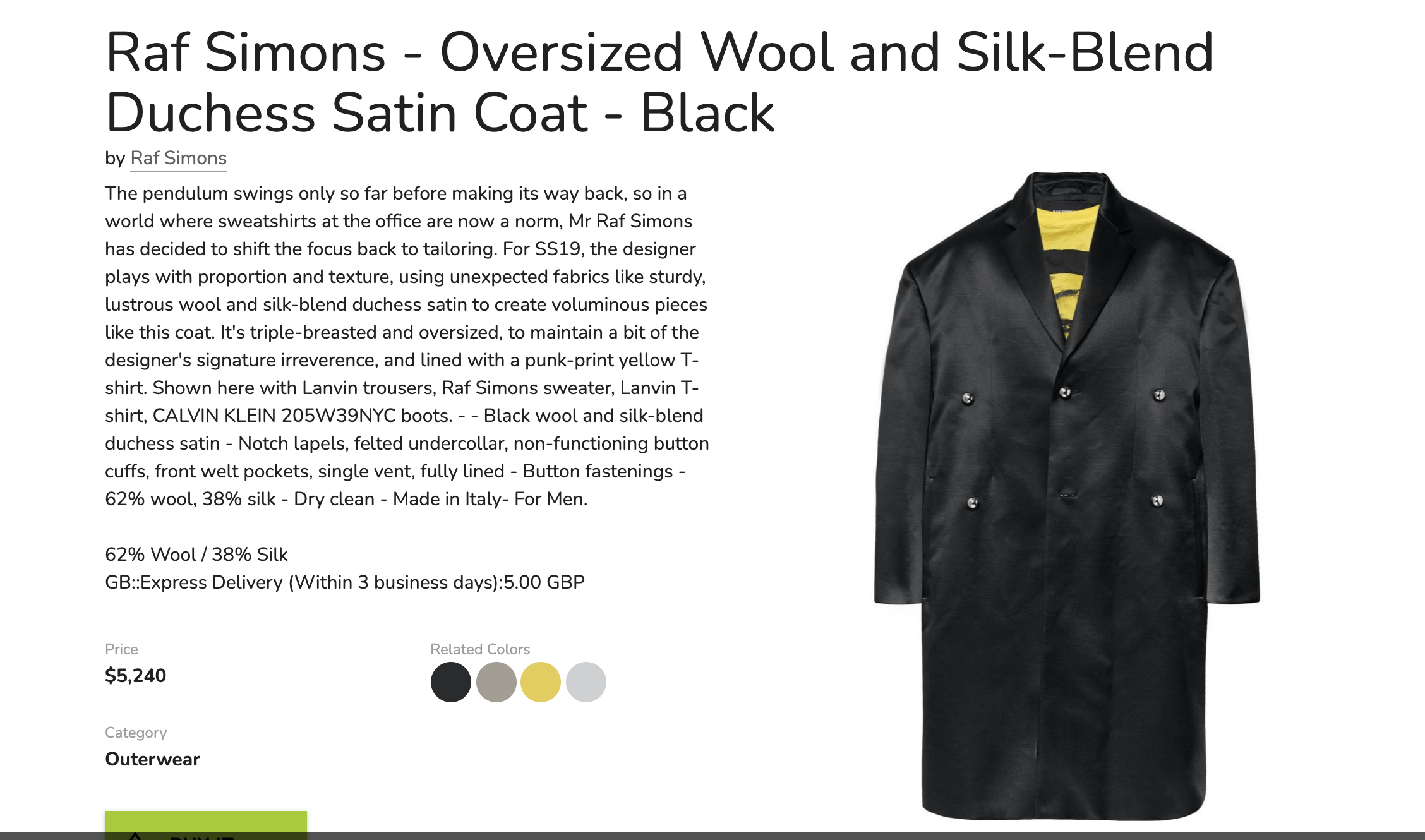 Raf Simons Extreme Oversize 6 Ball Satin Coat Size US M / EU 48-50 / 2 - 9 Thumbnail