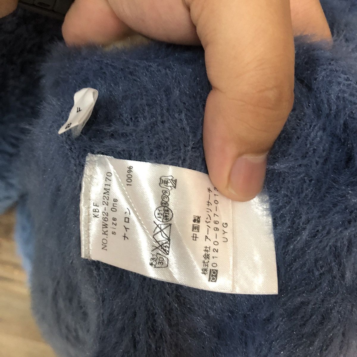 Homespun Knitwear × Japanese Brand KBF Blue Shag Shaggy Fur Mohair Knitwear #811 Size 3XL / US 20-22 - 6 Thumbnail