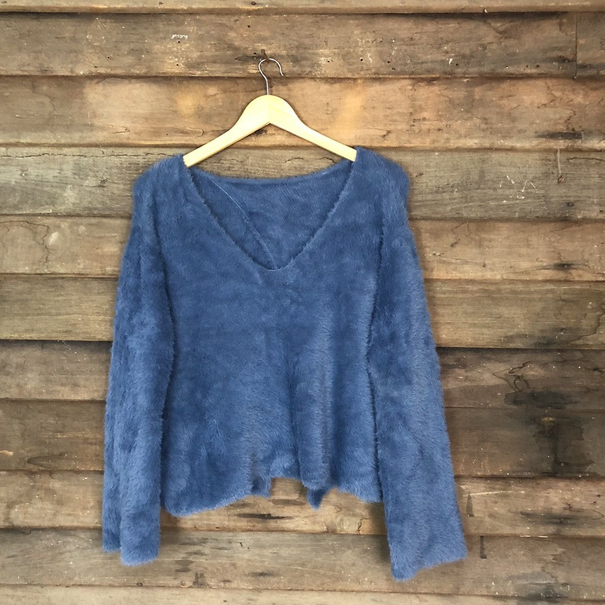 Homespun Knitwear × Japanese Brand KBF Blue Shag Shaggy Fur Mohair Knitwear #811 Size 3XL / US 20-22 - 1 Thumbnail