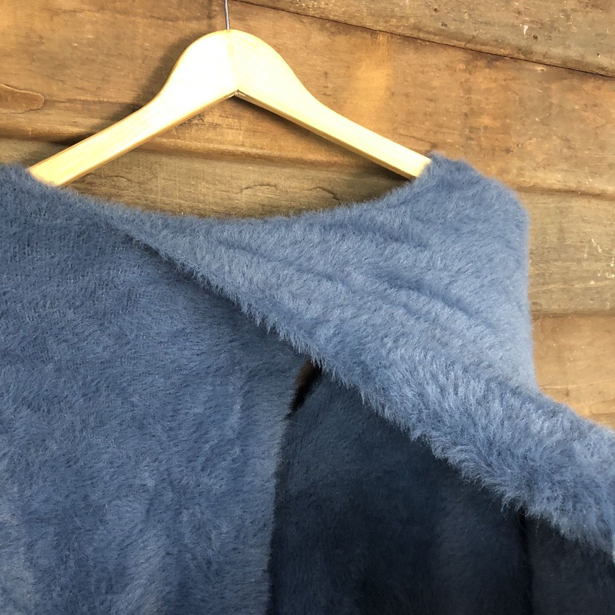 Homespun Knitwear × Japanese Brand KBF Blue Shag Shaggy Fur Mohair Knitwear #811 Size 3XL / US 20-22 - 10 Thumbnail