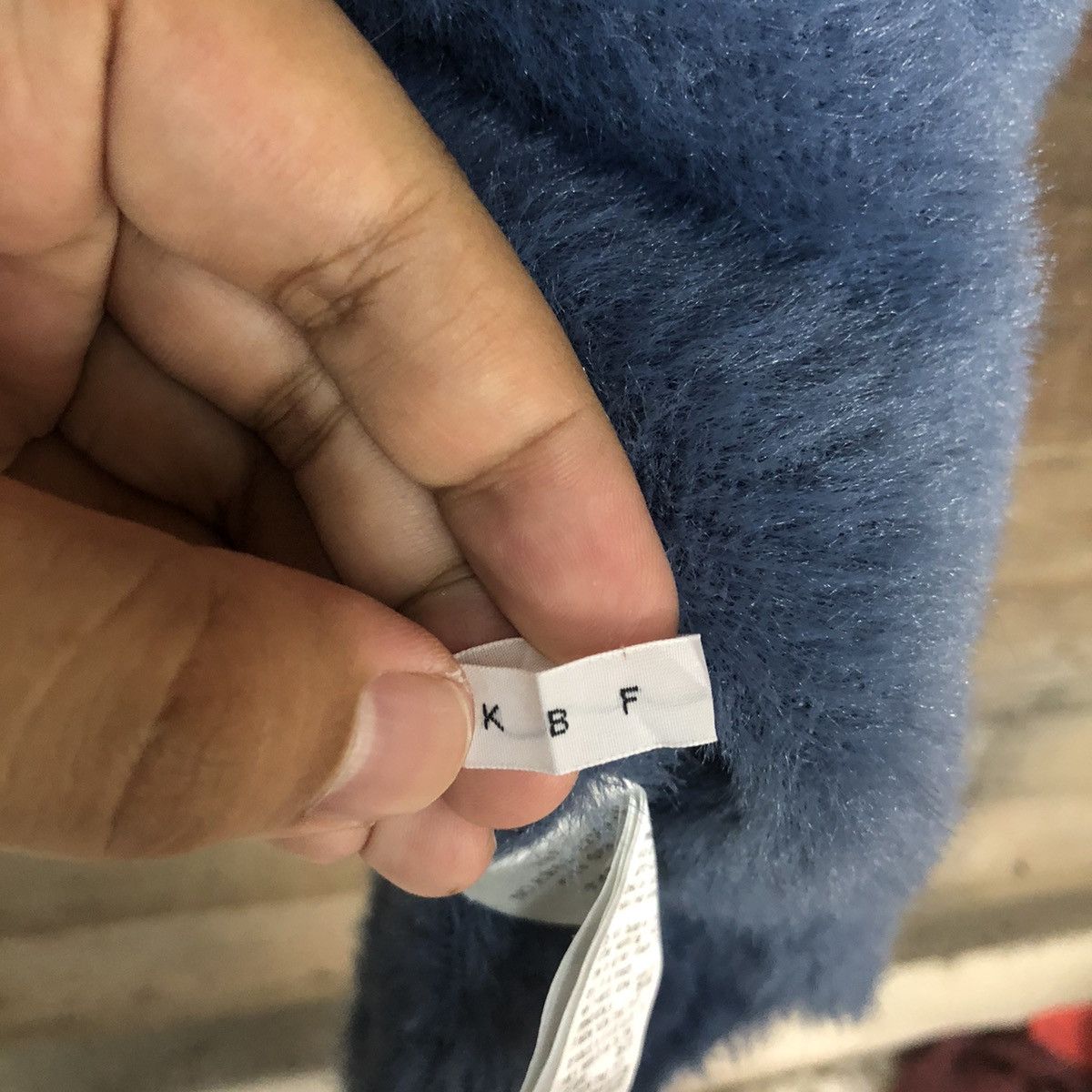 Homespun Knitwear × Japanese Brand KBF Blue Shag Shaggy Fur Mohair Knitwear #811 Size 3XL / US 20-22 - 7 Thumbnail