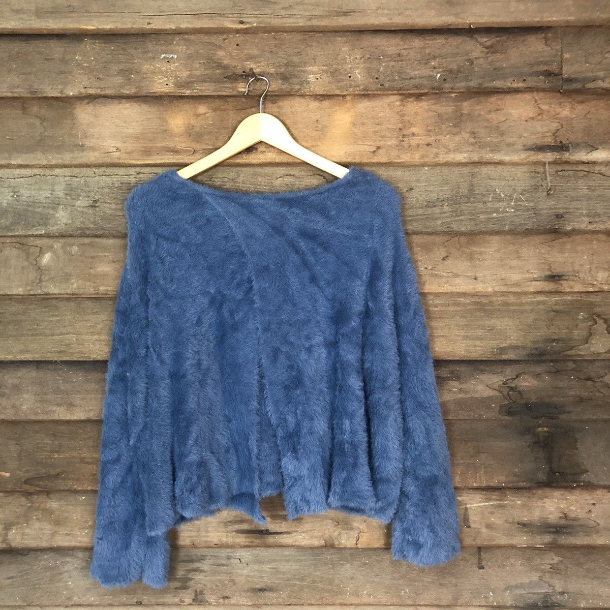Homespun Knitwear × Japanese Brand KBF Blue Shag Shaggy Fur Mohair Knitwear #811 Size 3XL / US 20-22 - 8 Thumbnail