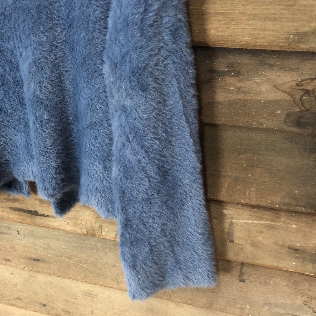 Homespun Knitwear × Japanese Brand KBF Blue Shag Shaggy Fur Mohair Knitwear #811 Size 3XL / US 20-22 - 5 Thumbnail
