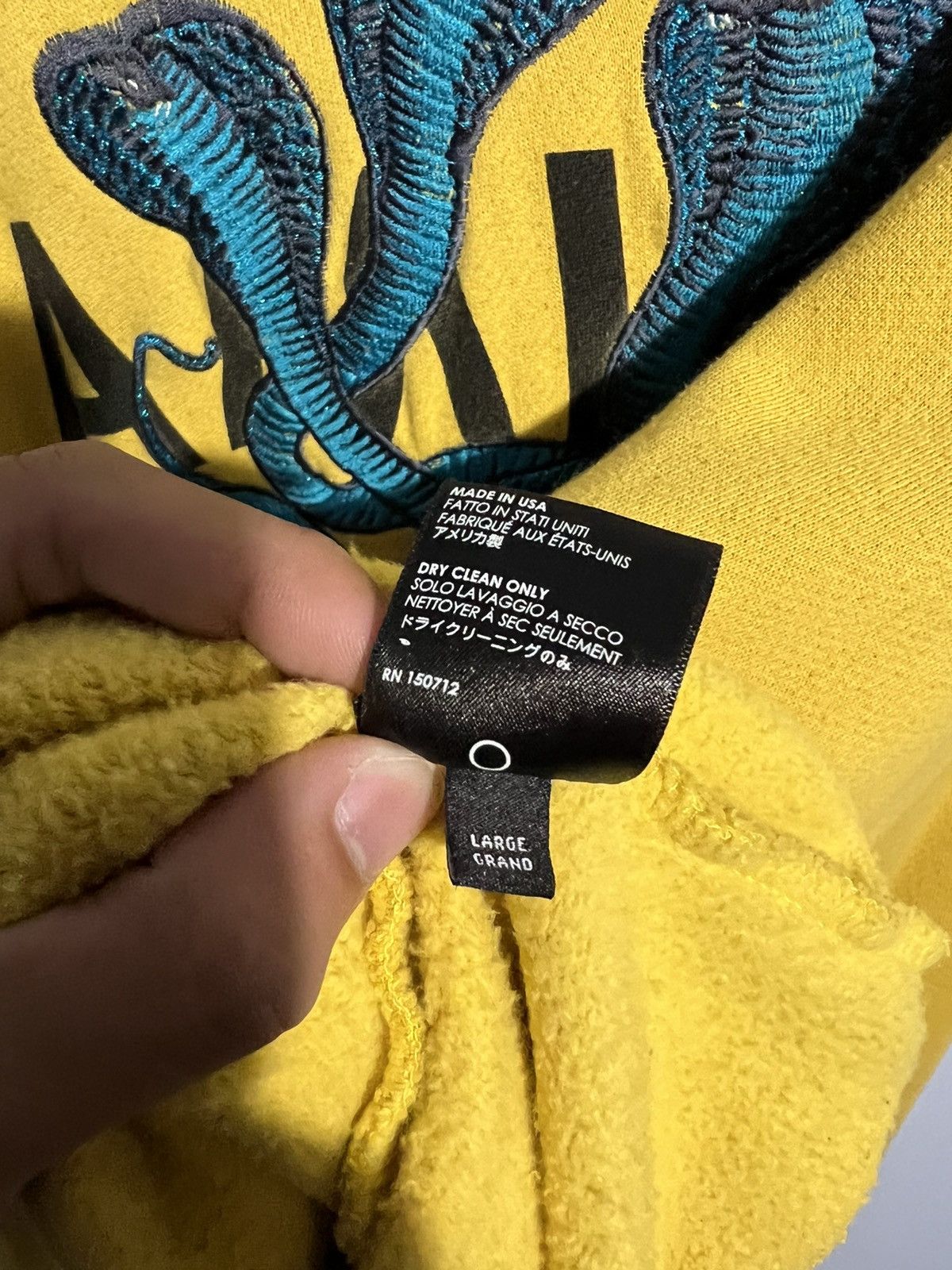 Amiri Amiri Snake Hoodie Yellow Size US L / EU 52-54 / 3 - 5 Thumbnail