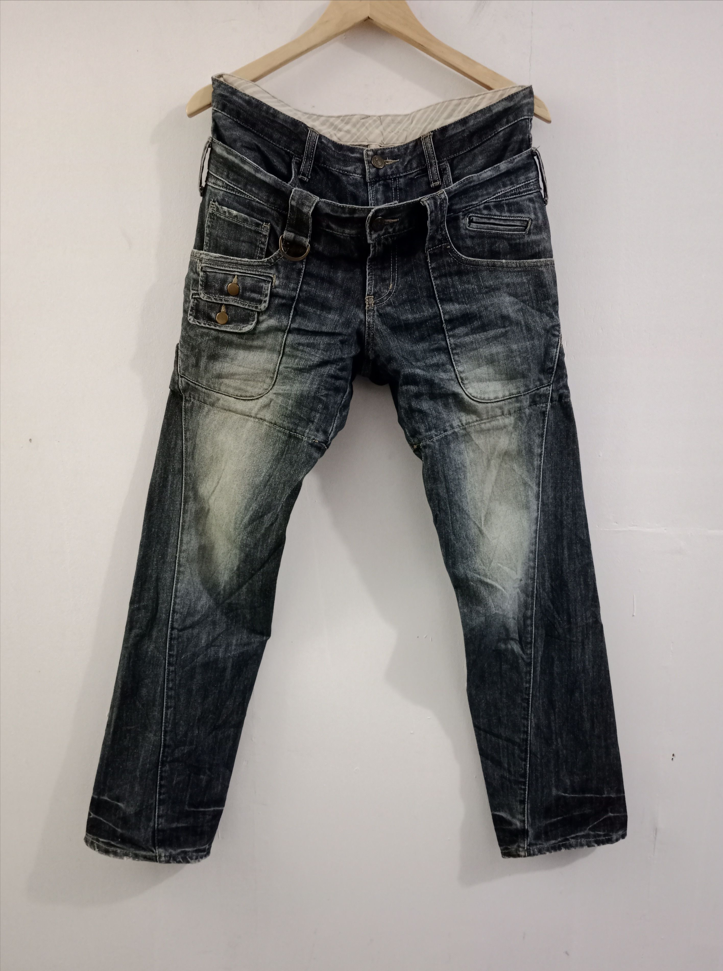 PPFM Vintage 💥 Double Waist Sakura Distressed Jeans Size US 32 / EU 48 - 2 Thumbnail