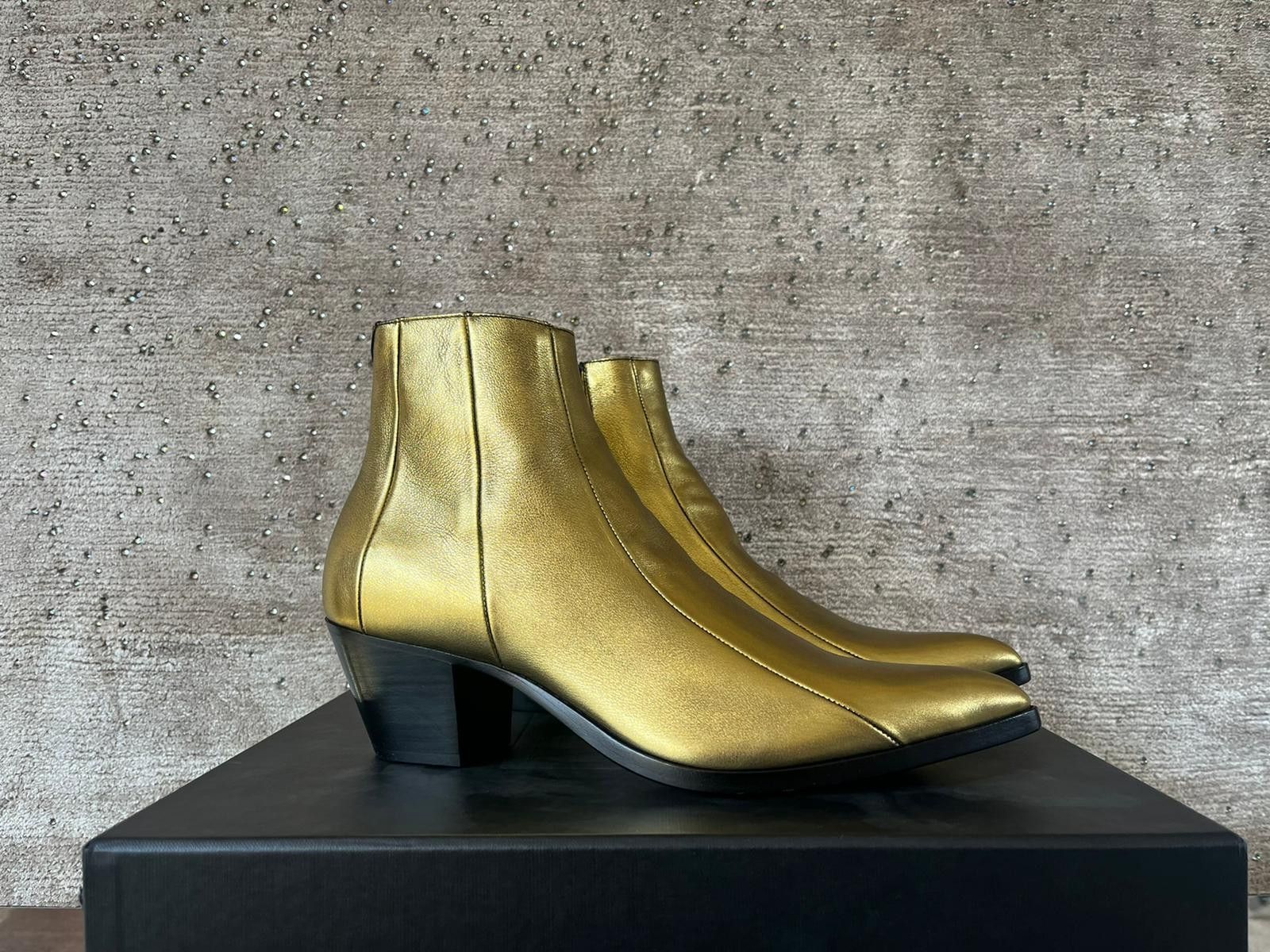 Finn 60 Crop Zip Boots in Gold