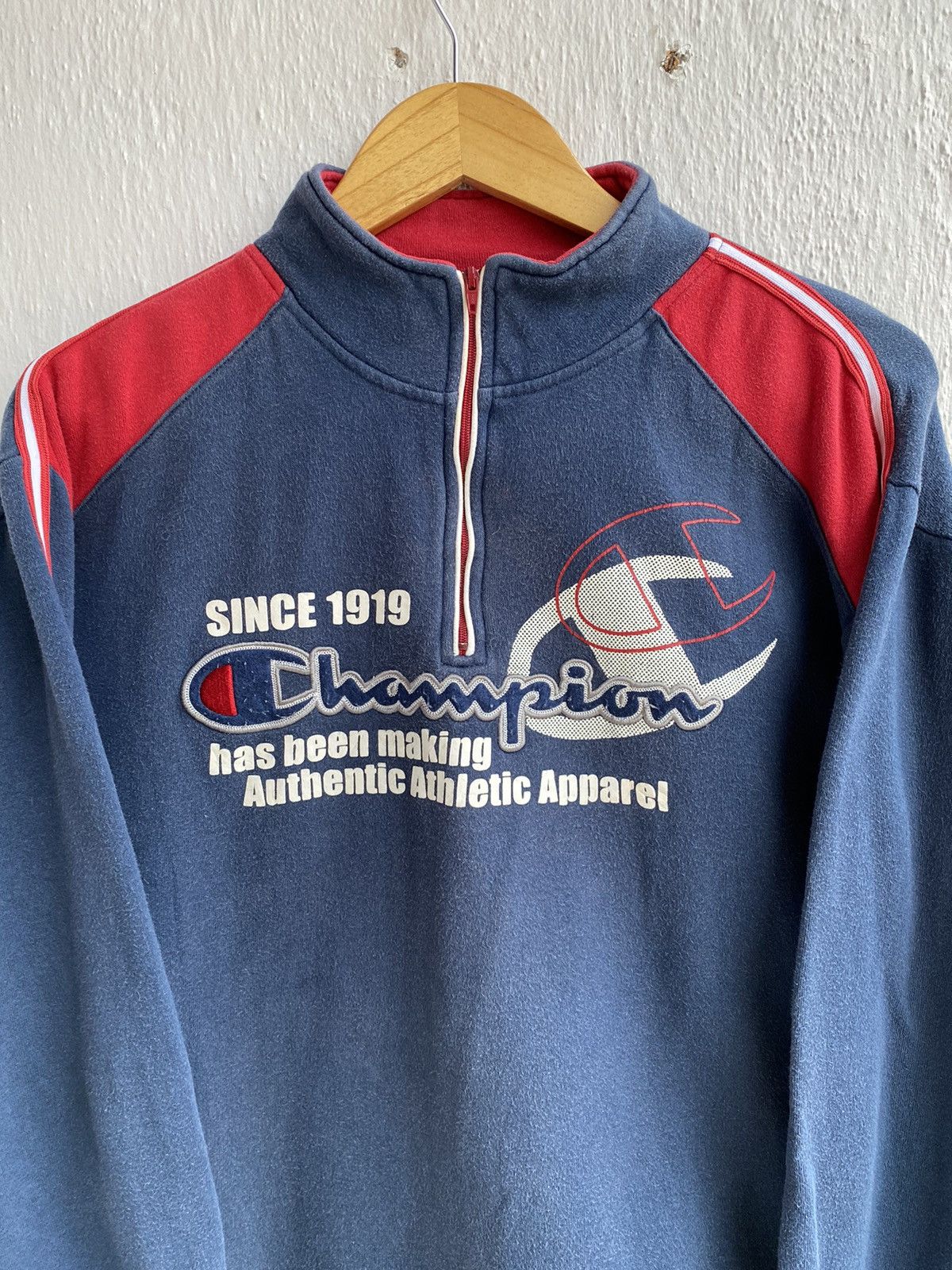 Vintage Champion Big Logo 1/4 Zip Sweatshirt