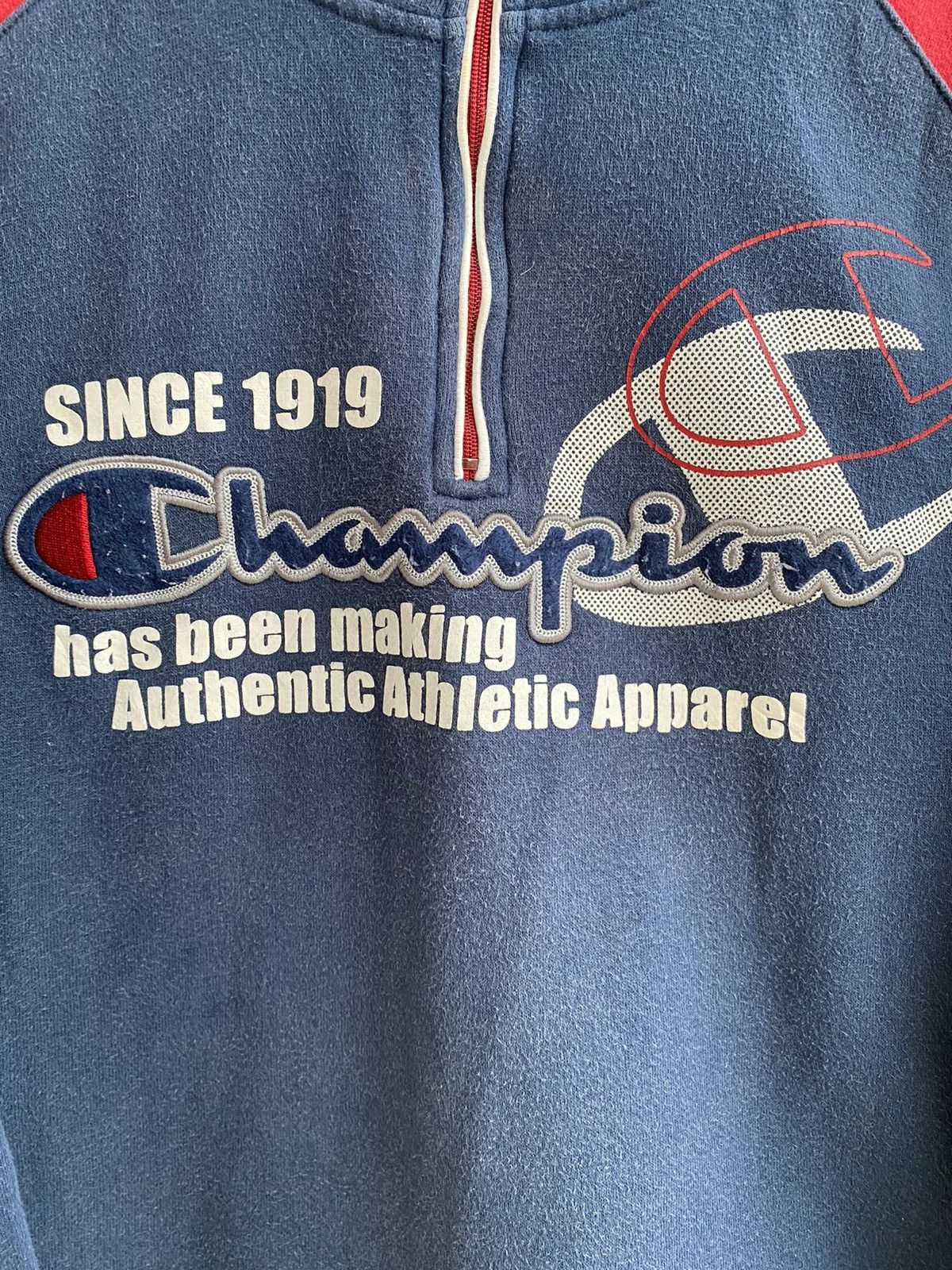 Vintage Champion Big Logo 1/4 Zip Sweatshirt
