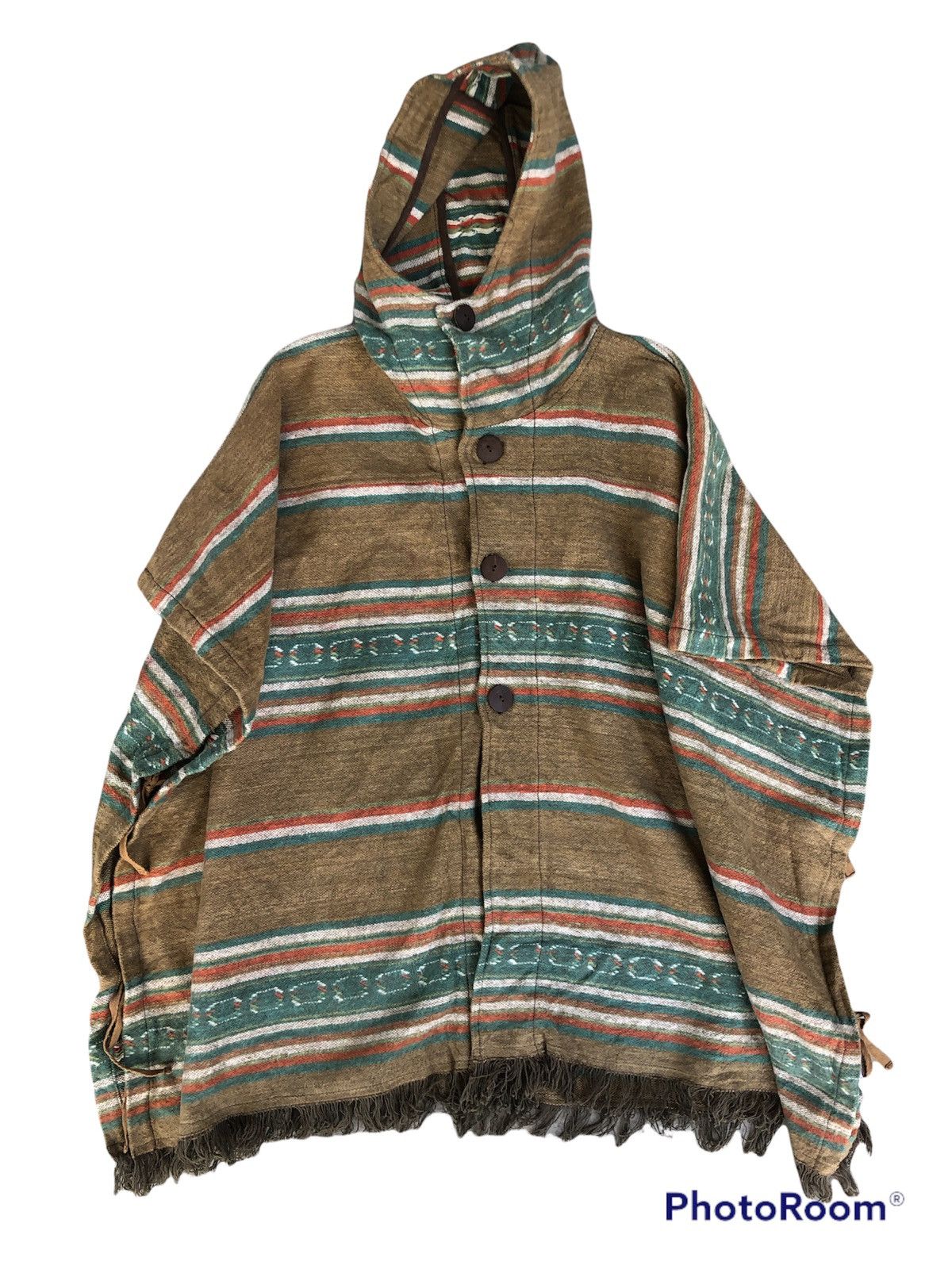 image of Amina Native Navajo Poncho Cloaks Capes, Men's (Size Large)
