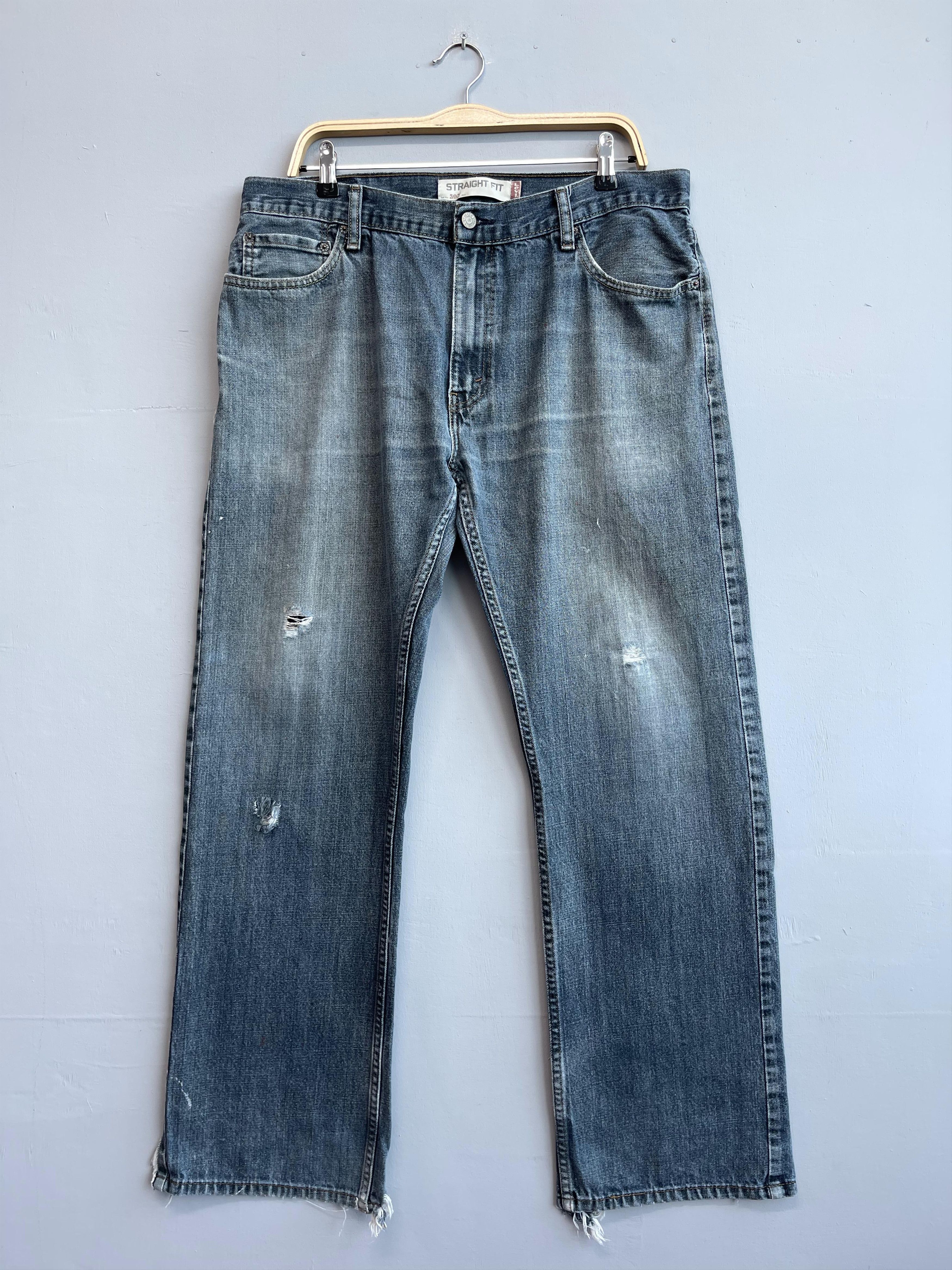 W36 L30 Vintage Levis 505 Distressed Ripped High Rise Jeans