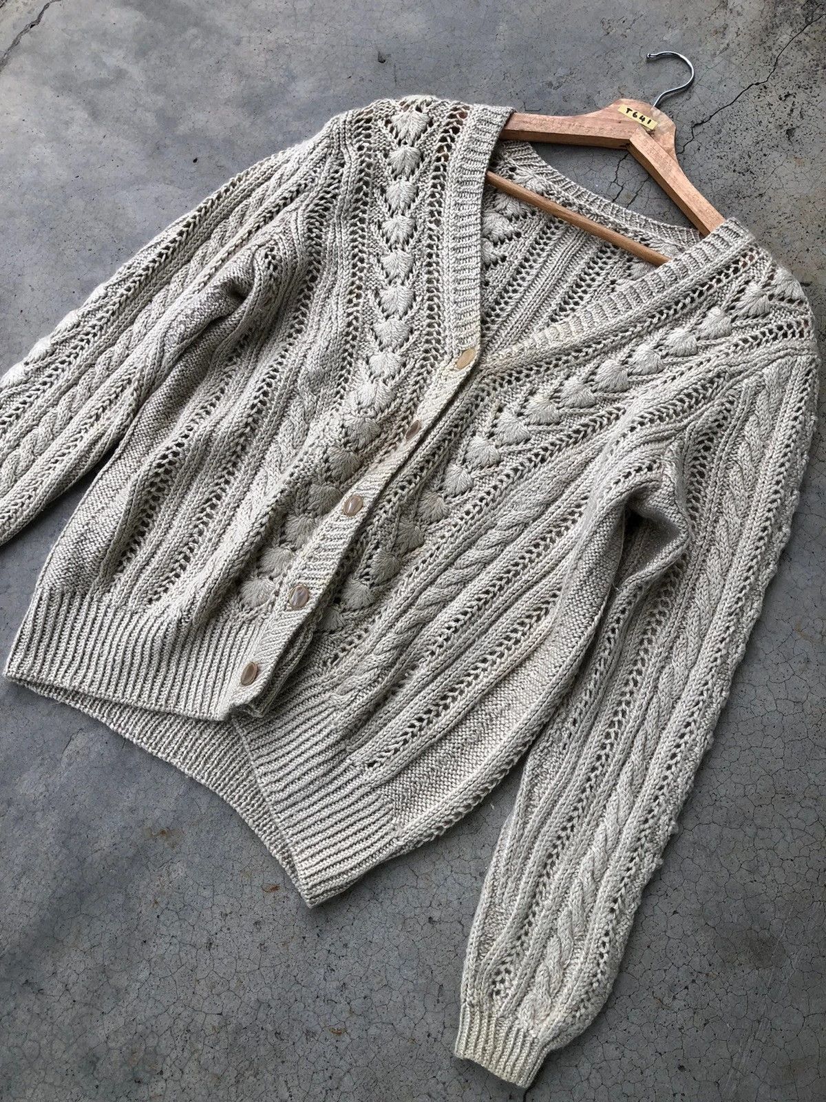 Aran Isles Knitwear 💥Sexy Transperant Mesh Net Cardigan/Knitware Pattern Size US L / EU 52-54 / 3 - 4 Thumbnail