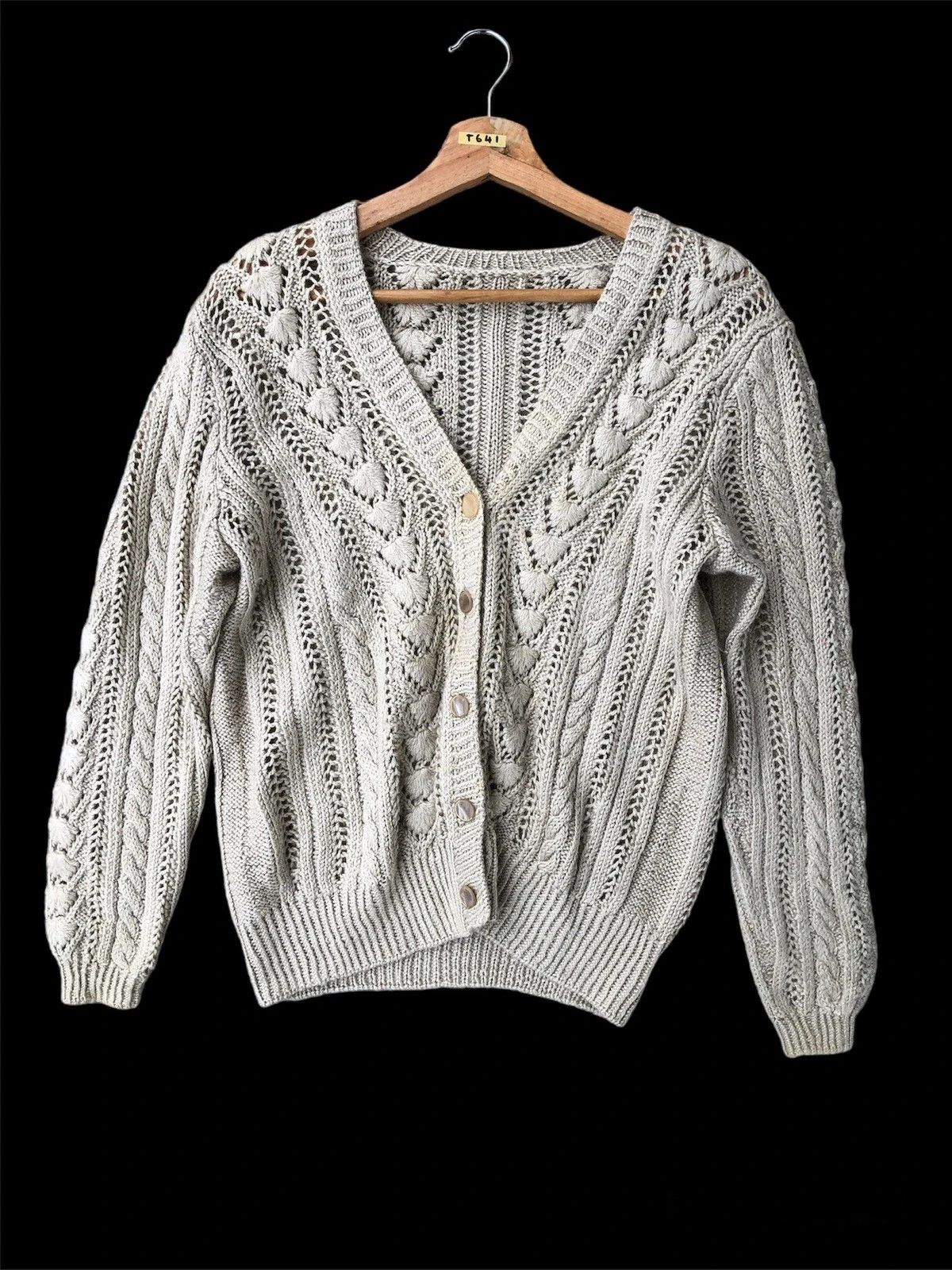 Aran Isles Knitwear 💥Sexy Transperant Mesh Net Cardigan/Knitware Pattern Size US L / EU 52-54 / 3 - 3 Thumbnail