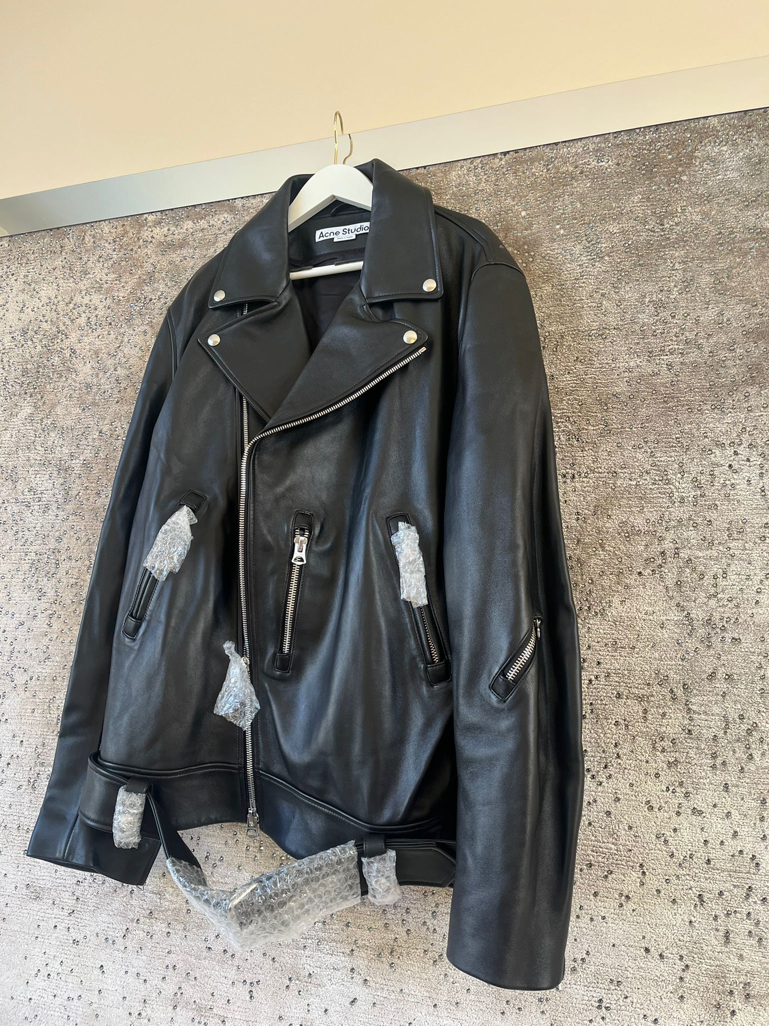 Acne Studios FN-MN-LEAT000114 Leather Biker Jacket in Black Size US M / EU 48-50 / 2 - 7 Thumbnail
