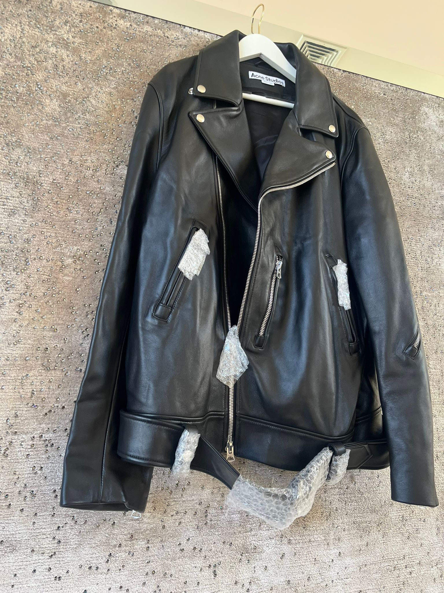Acne Studios FN-MN-LEAT000114 Leather Biker Jacket in Black Size US M / EU 48-50 / 2 - 8 Thumbnail