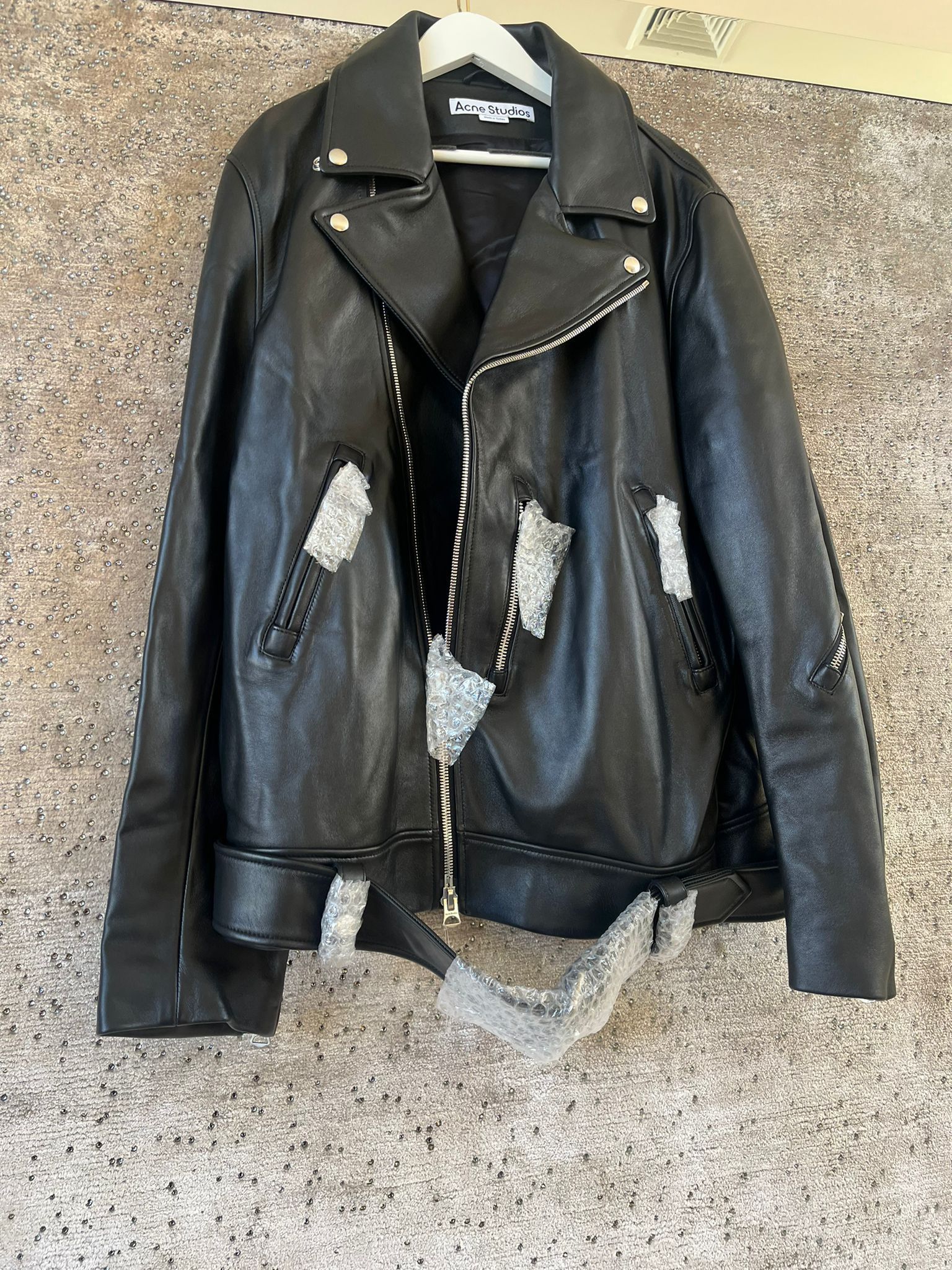 Acne Studios FN-MN-LEAT000114 Leather Biker Jacket in Black Size US M / EU 48-50 / 2 - 10 Thumbnail