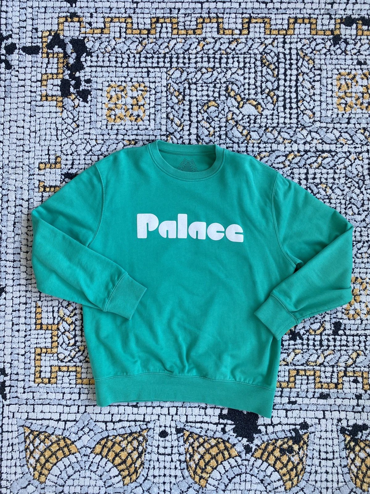 Palace 2 Tone Arch Crew Green/Grey Marl