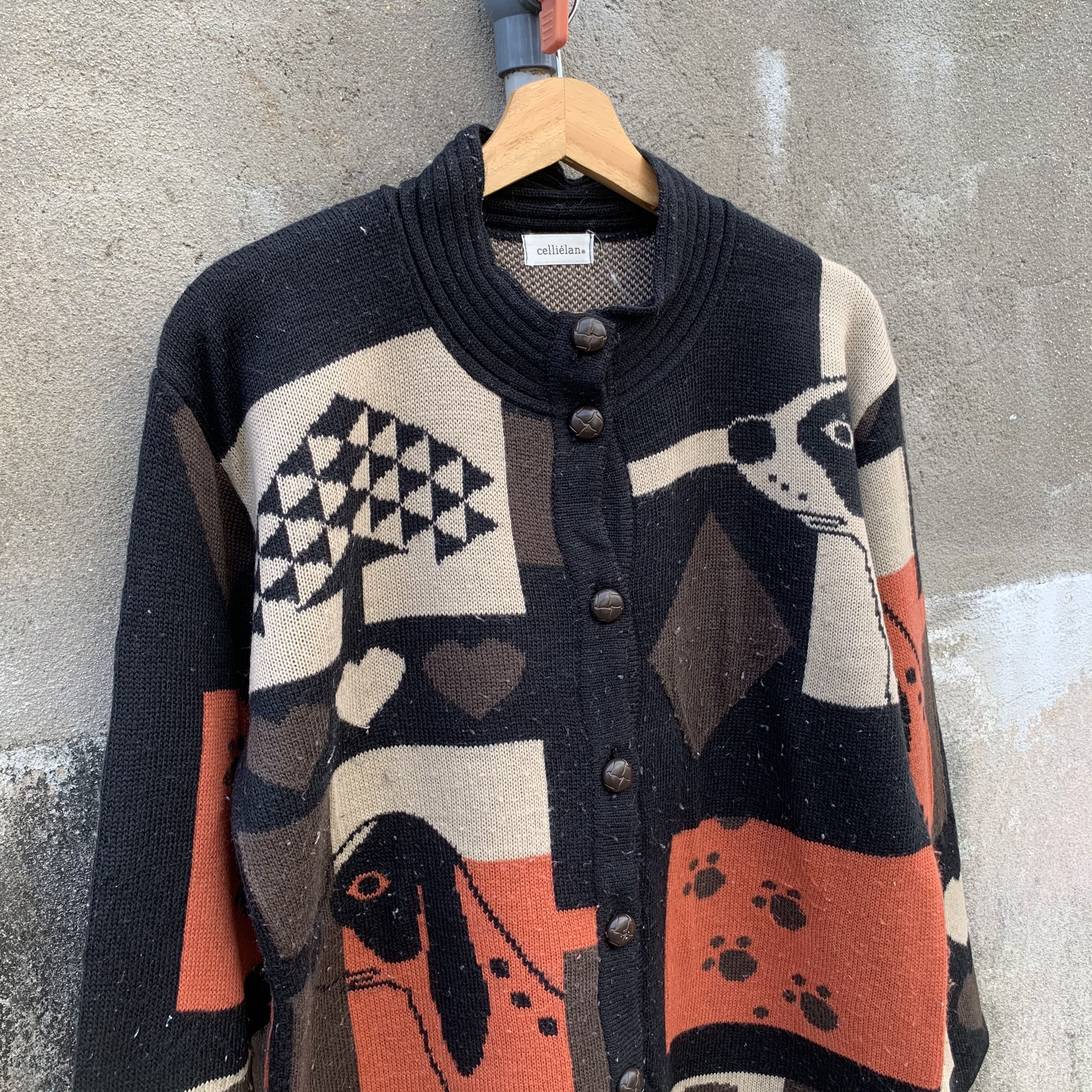 Tornado Mart VINTAGE JPN VERY RARE Knit Jumper Art Baggy Cardigan Sweater Size M / US 6-8 / IT 42-44 - 4 Thumbnail