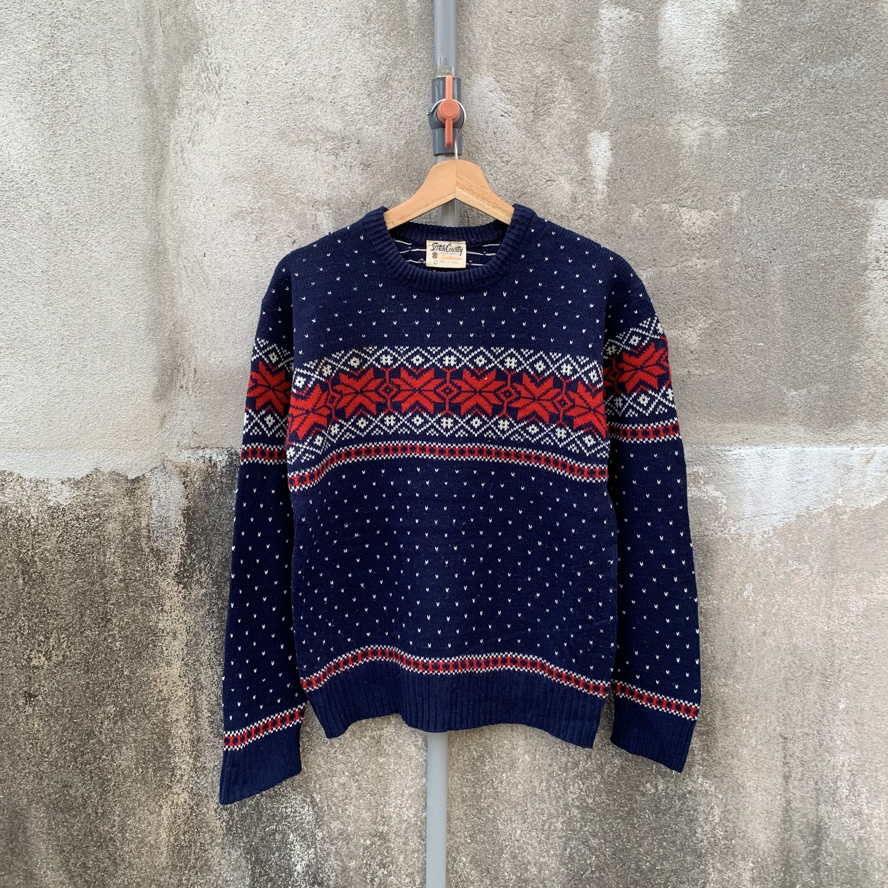 Japanese Brand 1990’s Vtg Scotch House Knit Tribal Pattern Jumper Sweater Size US M / EU 48-50 / 2 - 1 Thumbnail