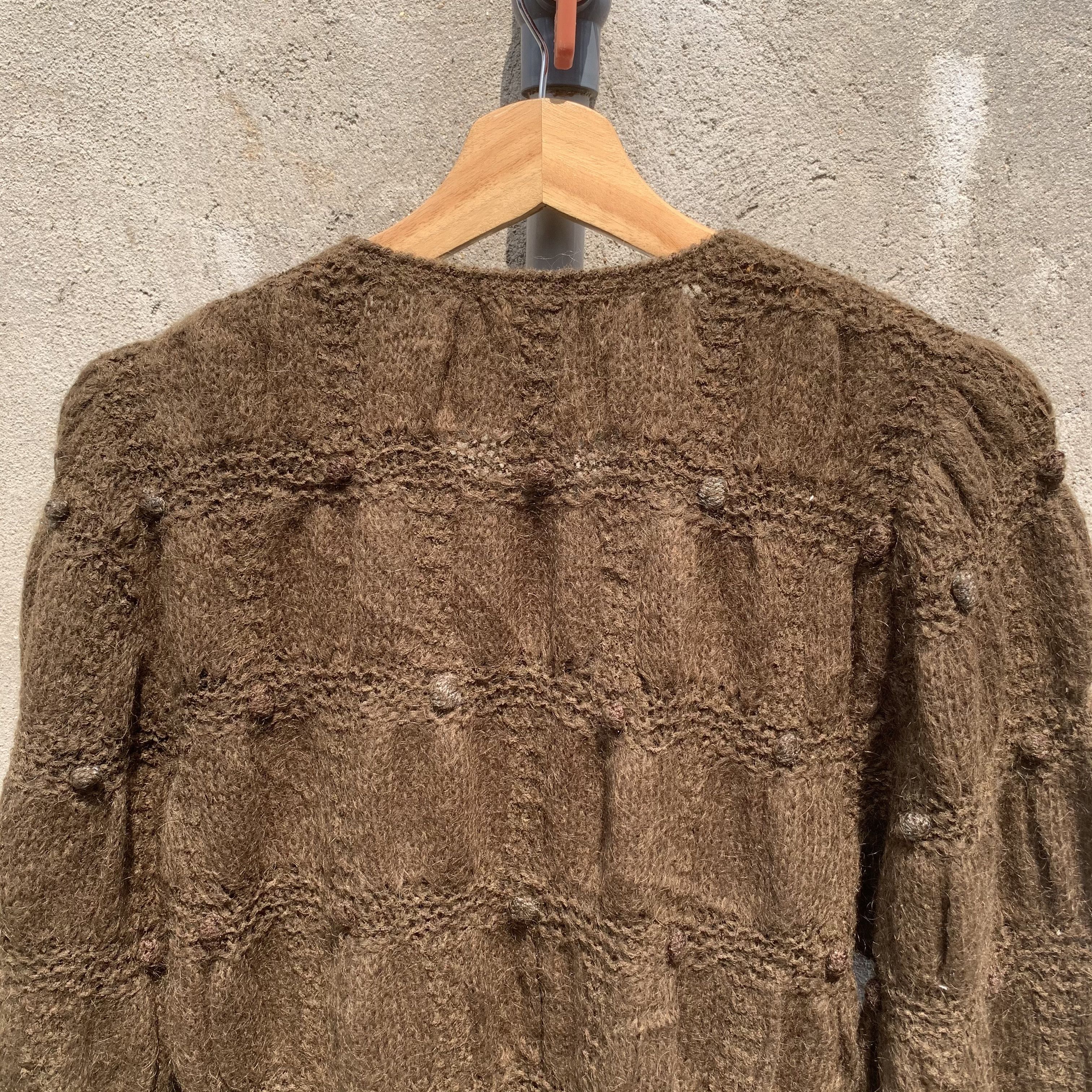 Aran Isles Knitwear Japanese Vintage Knit Jumper MOHAIR Cardigan Sweater Size S / US 4 / IT 40 - 10 Thumbnail