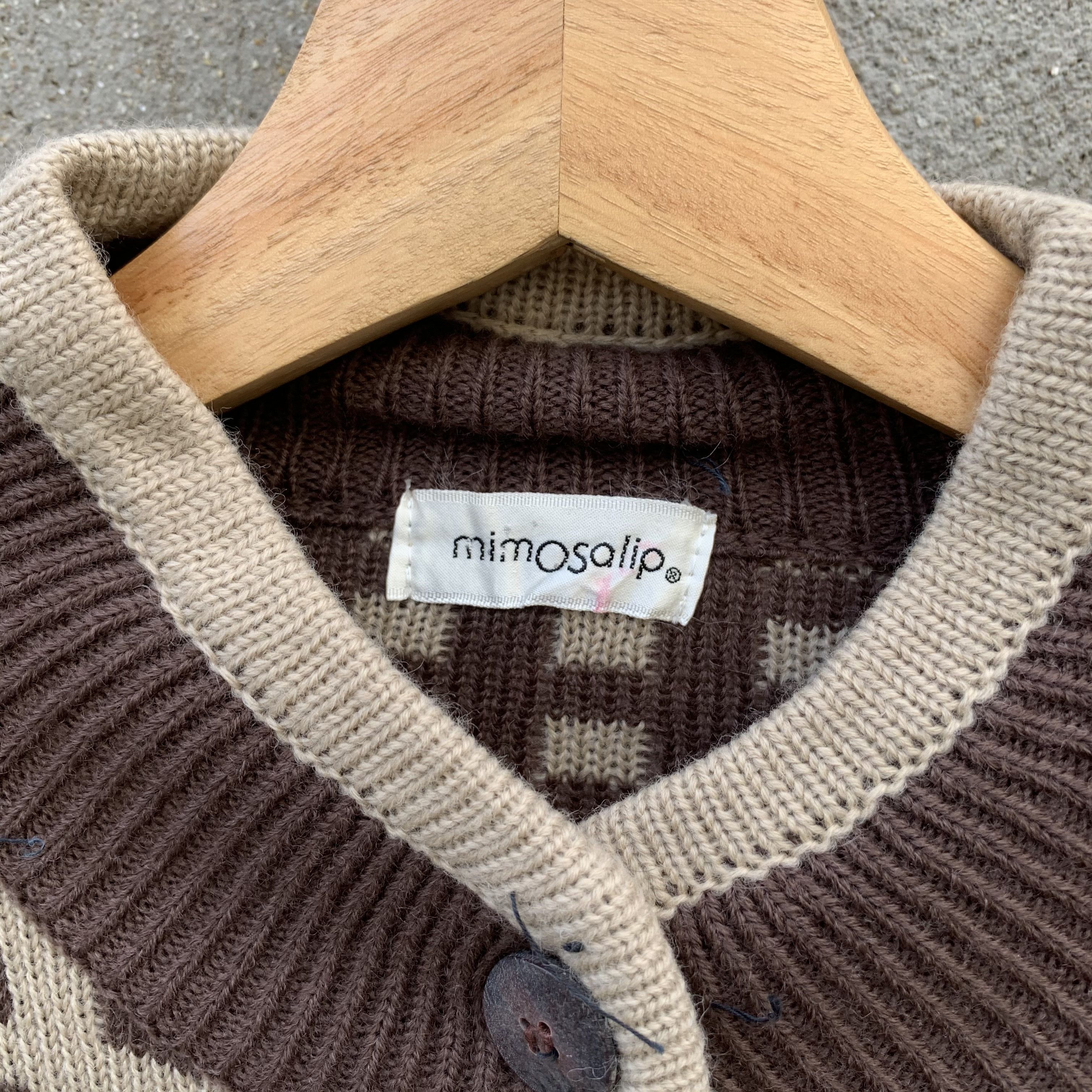 Japanese Brand Mimosalip Chevlon Pattern Baggy Japanese RARE Cardigan Size L / US 10 / IT 46 - 5 Thumbnail