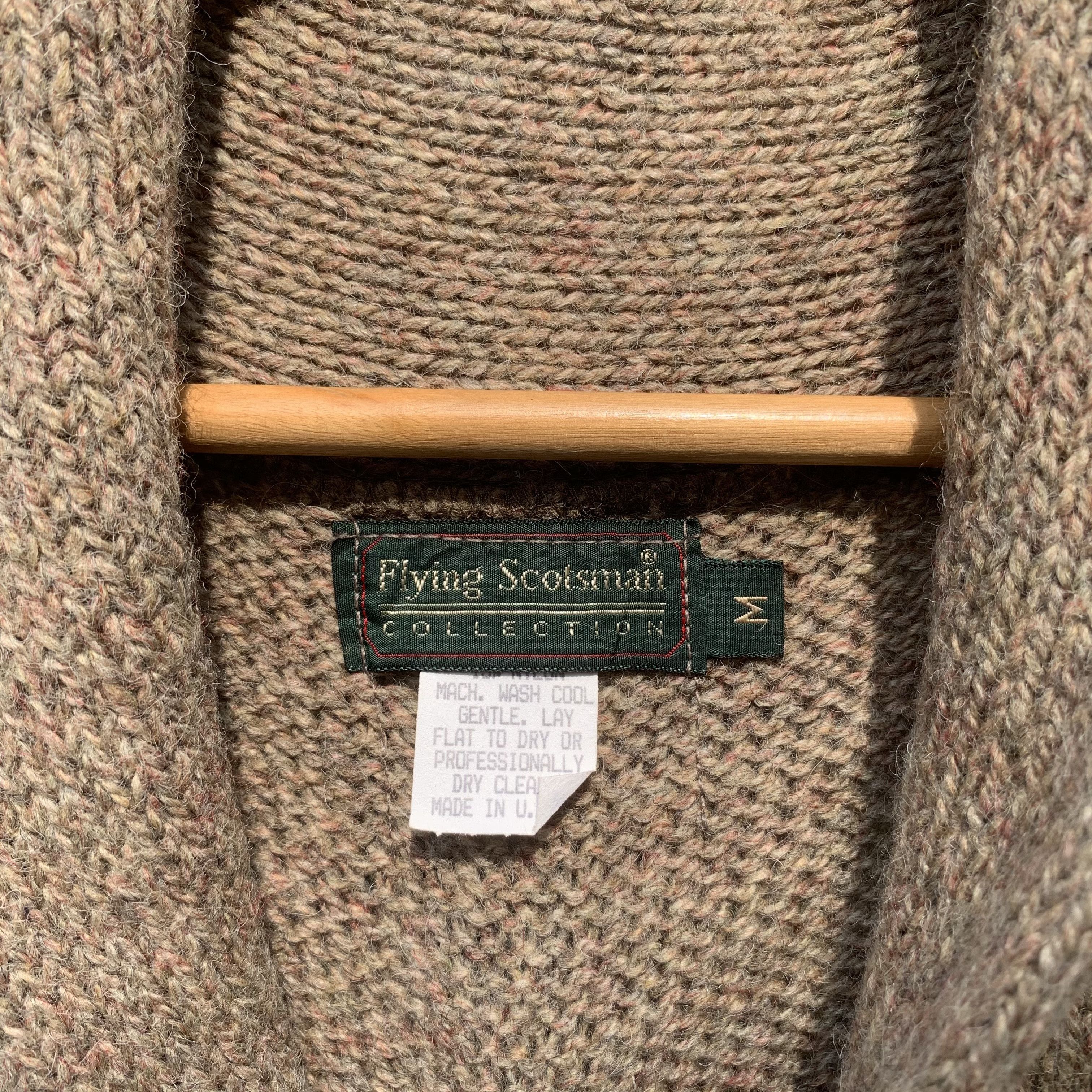 Aran Isles Knitwear STEALS💥Vtg SCOTMAN Knit Shawl Collar Blank Cardigan Sweater Size M / US 6-8 / IT 42-44 - 5 Thumbnail