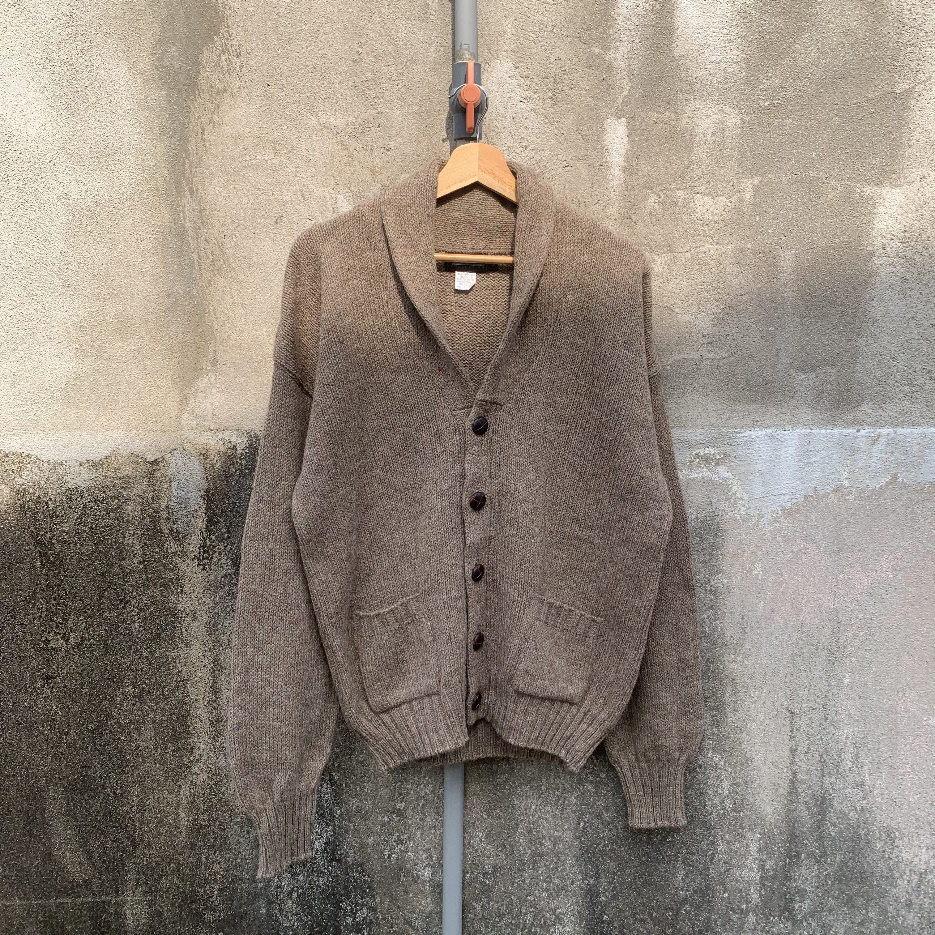 Aran Isles Knitwear STEALS💥Vtg SCOTMAN Knit Shawl Collar Blank Cardigan Sweater Size M / US 6-8 / IT 42-44 - 1 Thumbnail