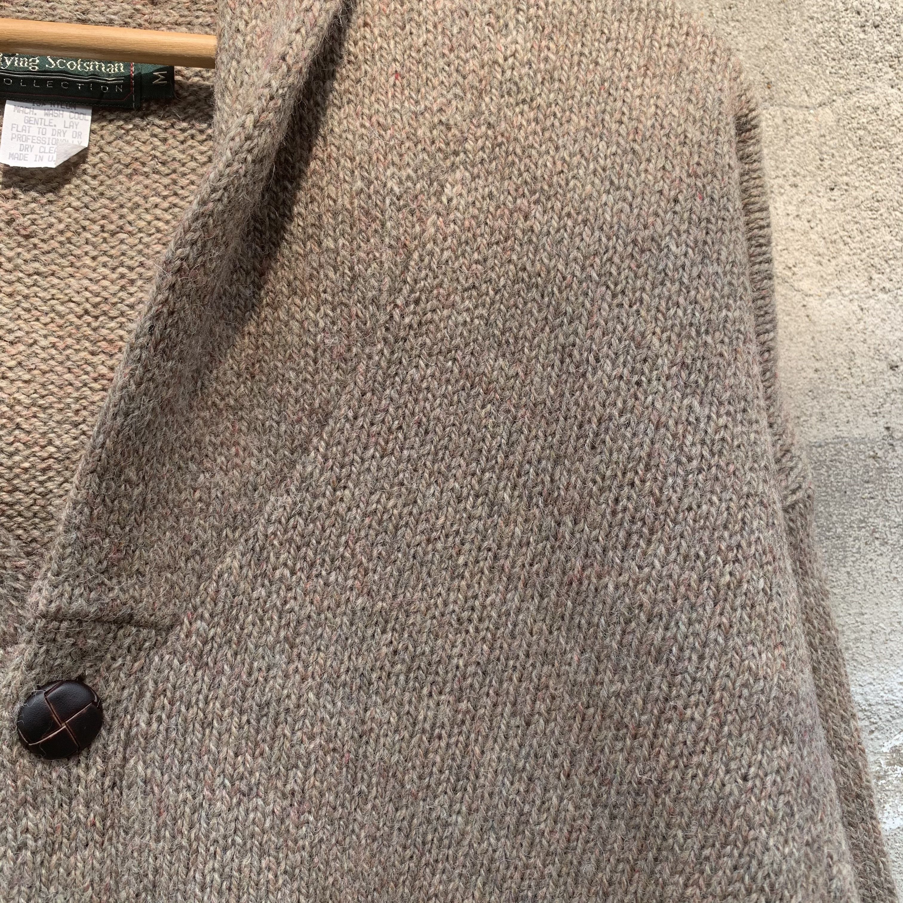 Aran Isles Knitwear STEALS💥Vtg SCOTMAN Knit Shawl Collar Blank Cardigan Sweater Size M / US 6-8 / IT 42-44 - 4 Thumbnail