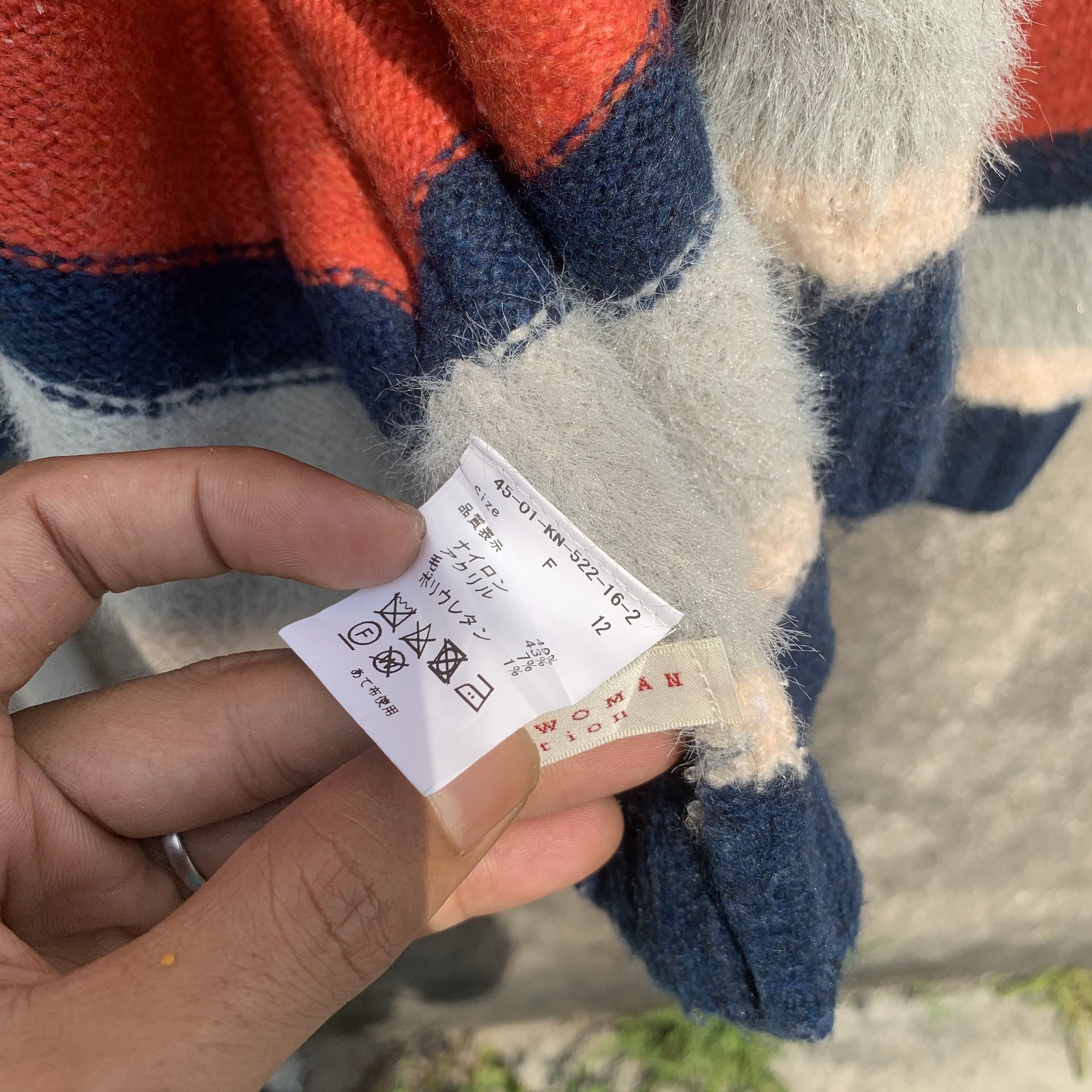 Japanese Brand ‼️ RARE💥 Striped Fur Japanese Vintage Cardigan Open Sweater Size L / US 10 / IT 46 - 5 Thumbnail