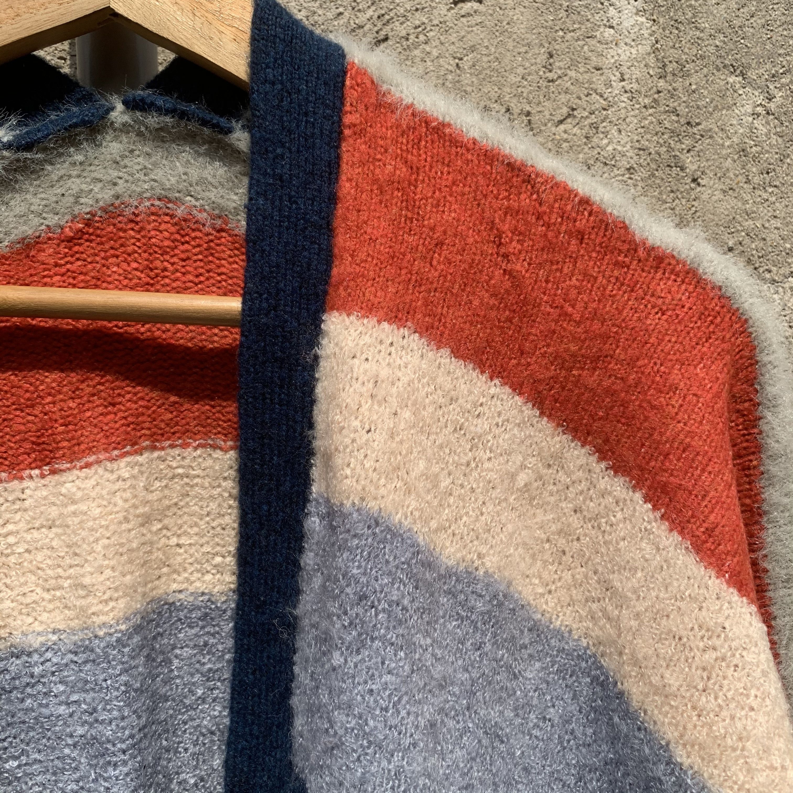 Japanese Brand ‼️ RARE💥 Striped Fur Japanese Vintage Cardigan Open Sweater Size L / US 10 / IT 46 - 4 Thumbnail