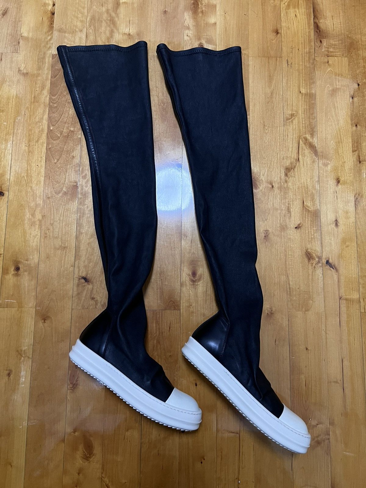 Rick Owens Rick owens mainline leather thigh high stocking sz 35 Size US 5 / IT 35 - 3 Thumbnail