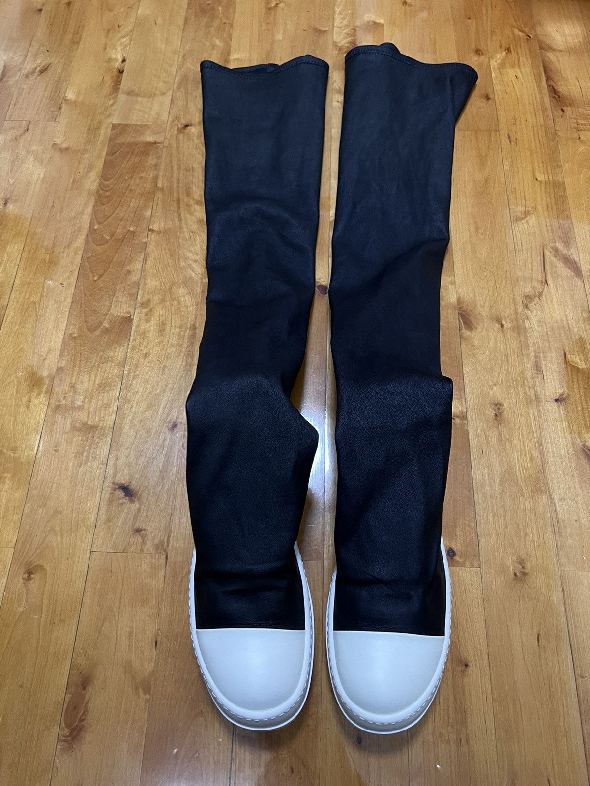 Rick Owens Rick owens mainline leather thigh high stocking sz 35 Size US 5 / IT 35 - 1 Thumbnail