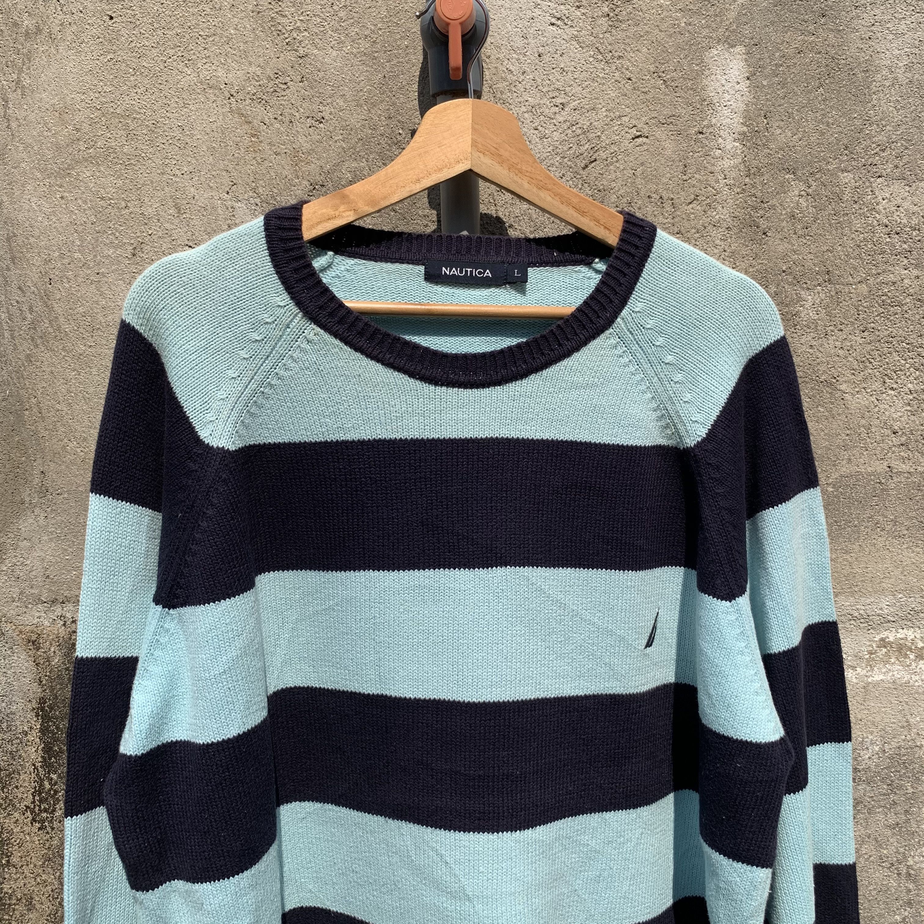 Nautica Vintage Nautica Knit Striped Jumper Japanese Baggy Sweater Size US L / EU 52-54 / 3 - 2 Thumbnail