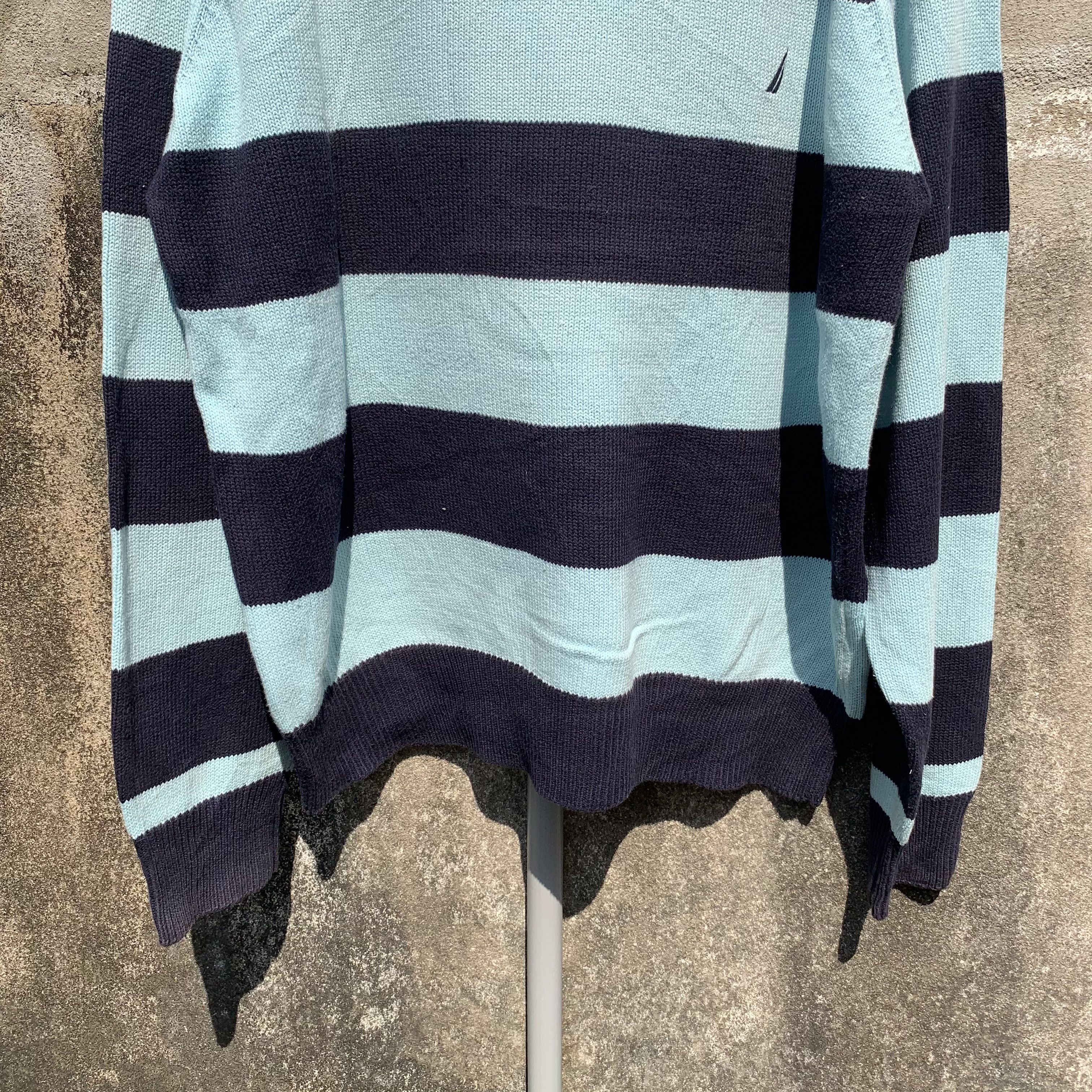 Nautica Vintage Nautica Knit Striped Jumper Japanese Baggy Sweater Size US L / EU 52-54 / 3 - 3 Thumbnail