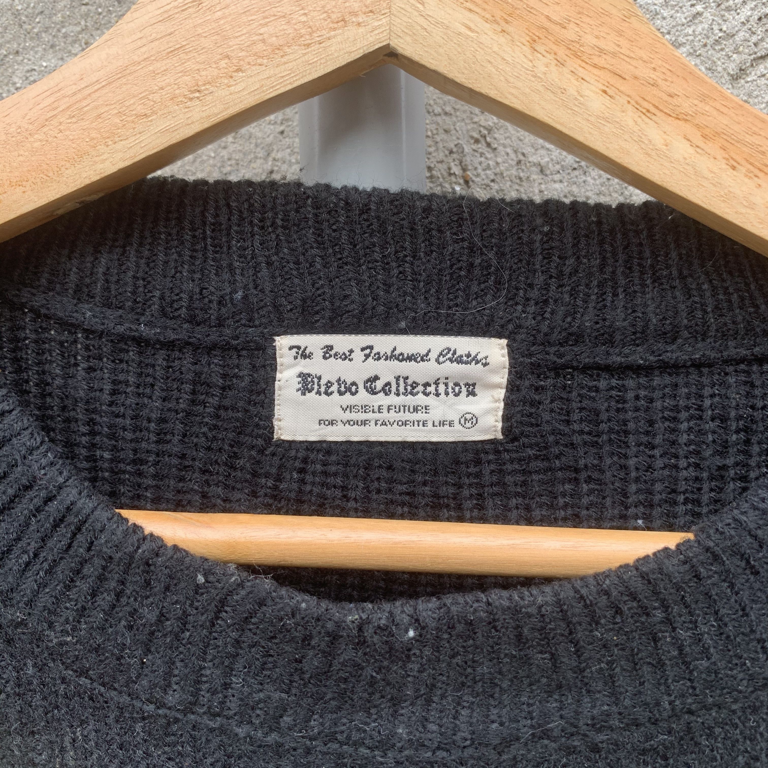 Aran Isles Knitwear STEALS 💥Japanese Vintage Knit Jumper Black Pullover Sweater Size US L / EU 52-54 / 3 - 6 Thumbnail