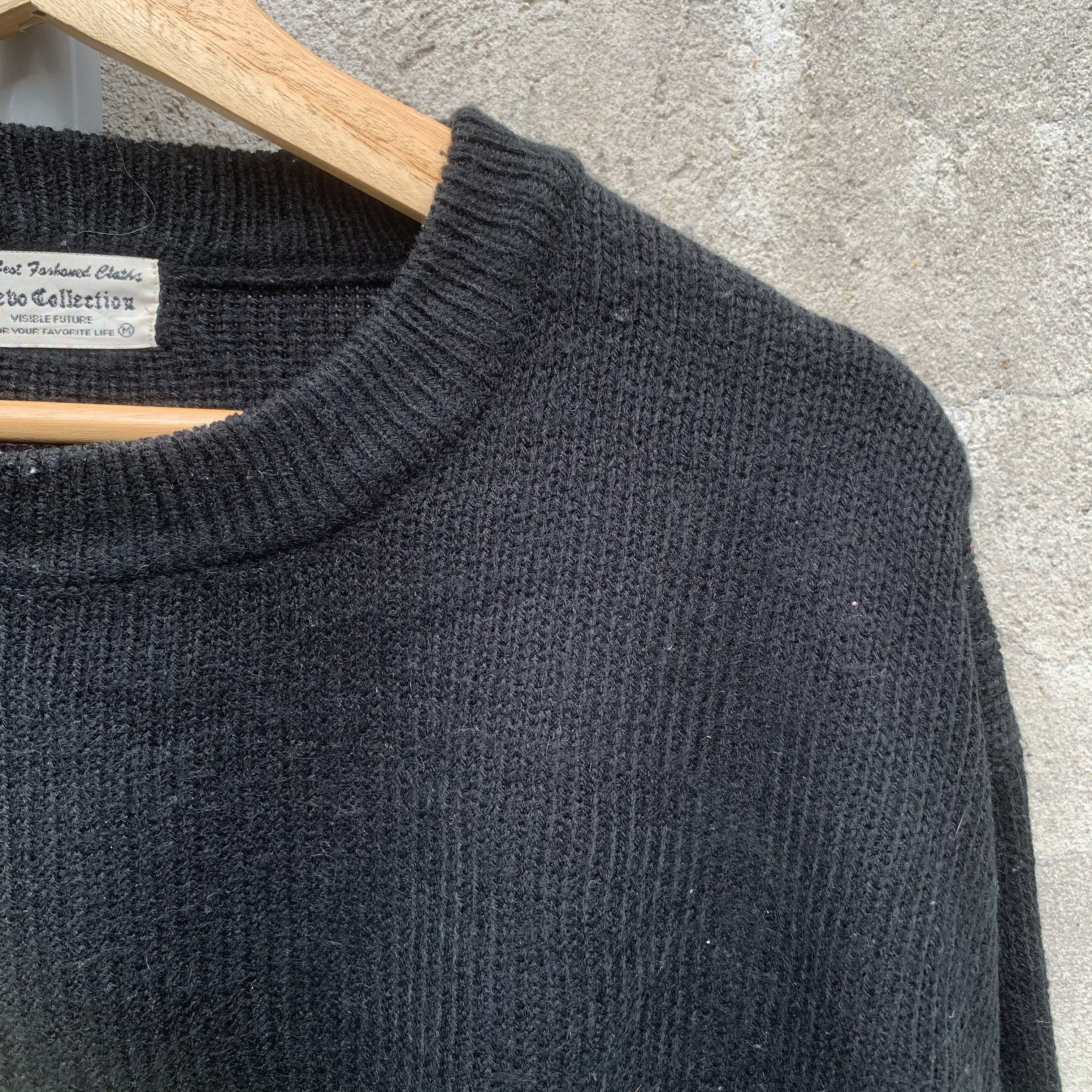 Aran Isles Knitwear STEALS 💥Japanese Vintage Knit Jumper Black Pullover Sweater Size US L / EU 52-54 / 3 - 4 Thumbnail