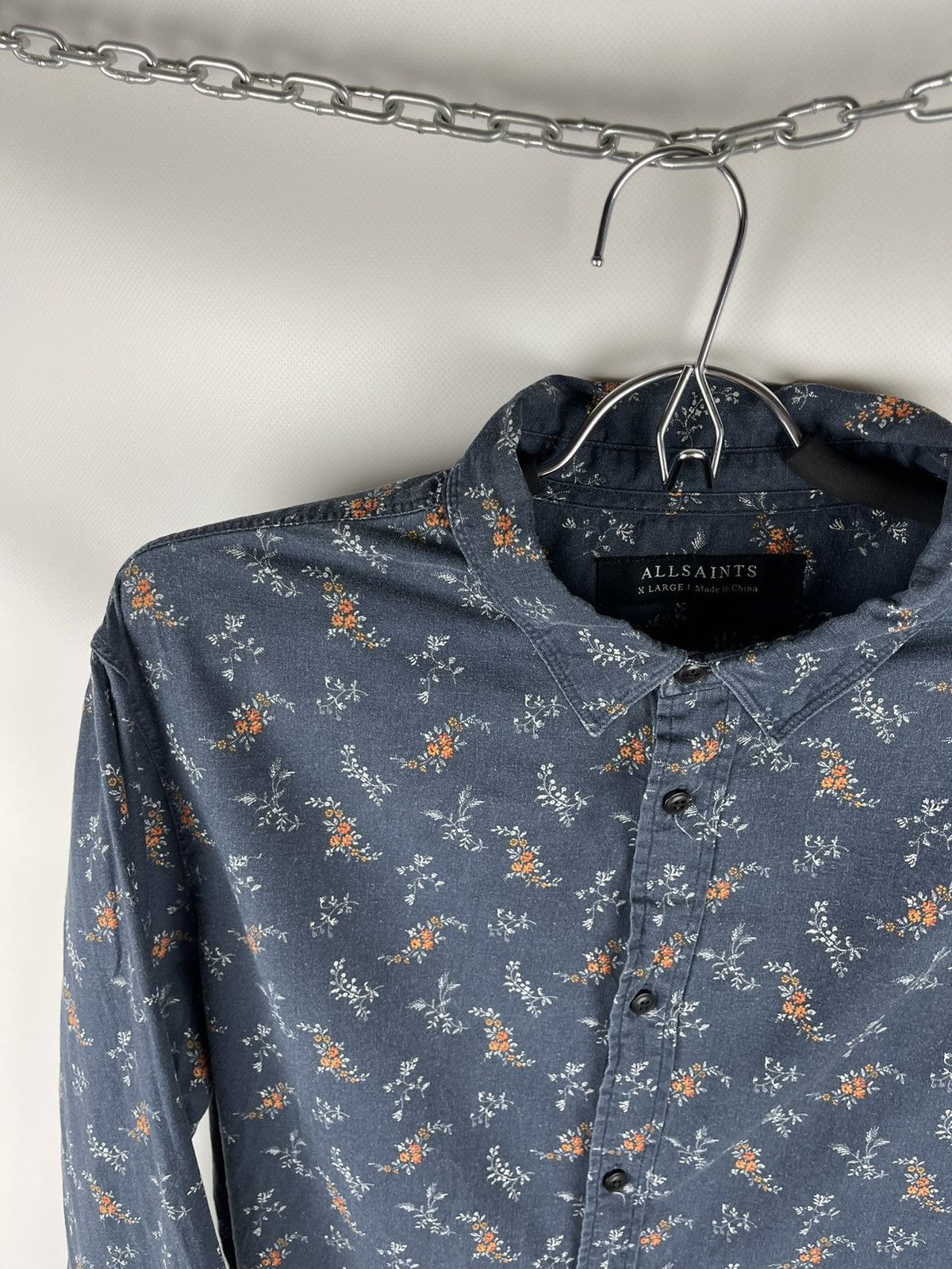 Allsaints Allsaints chesaw ls shirt cotton flannel flower floral print Size US XL / EU 56 / 4 - 7 Thumbnail