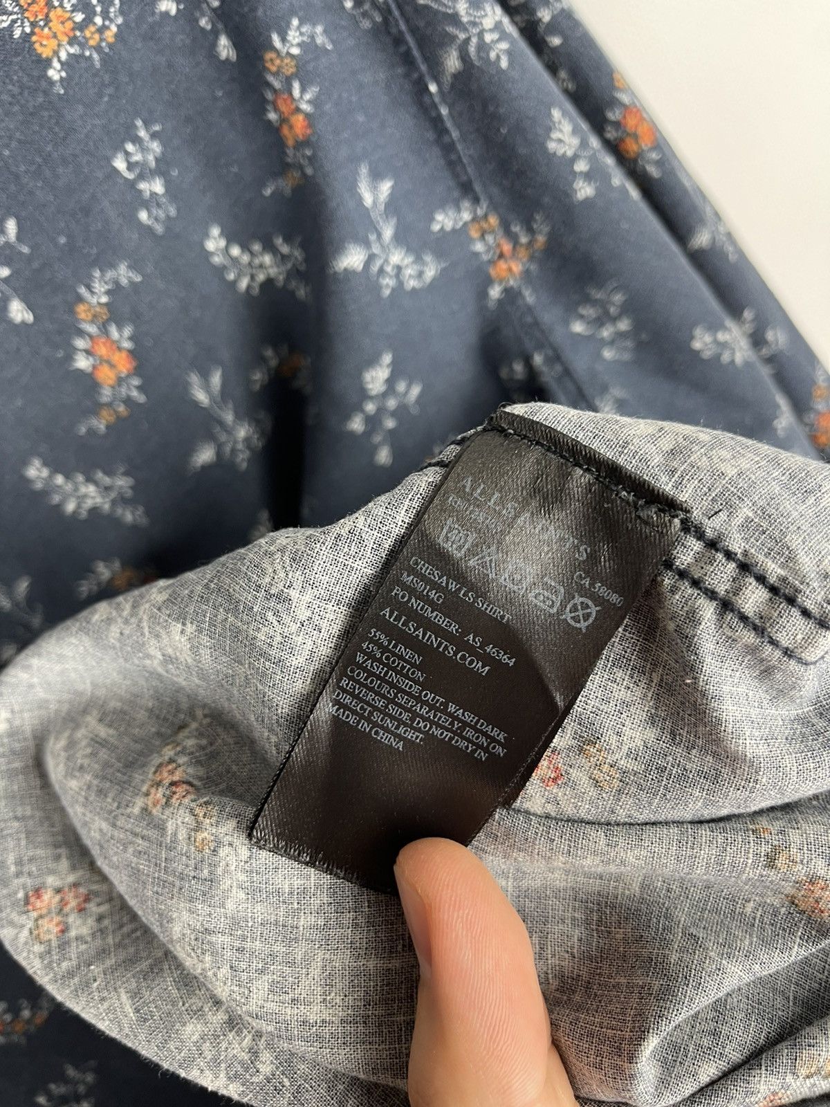 Allsaints Allsaints chesaw ls shirt cotton flannel flower floral print Size US XL / EU 56 / 4 - 9 Thumbnail