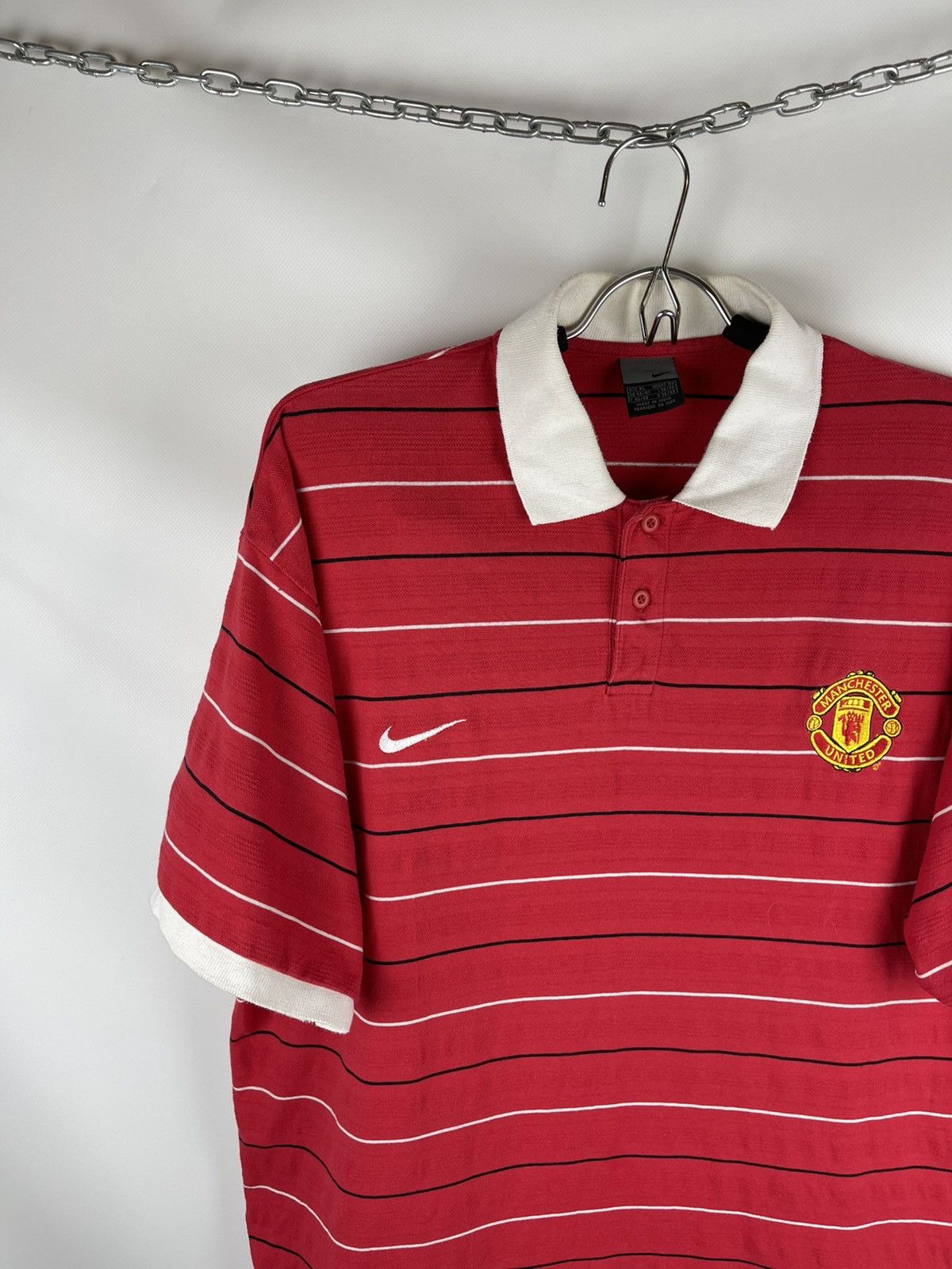 Nike Nike Manchester United vintage y2k striped polo tee soccer Size US XL / EU 56 / 4 - 2 Thumbnail