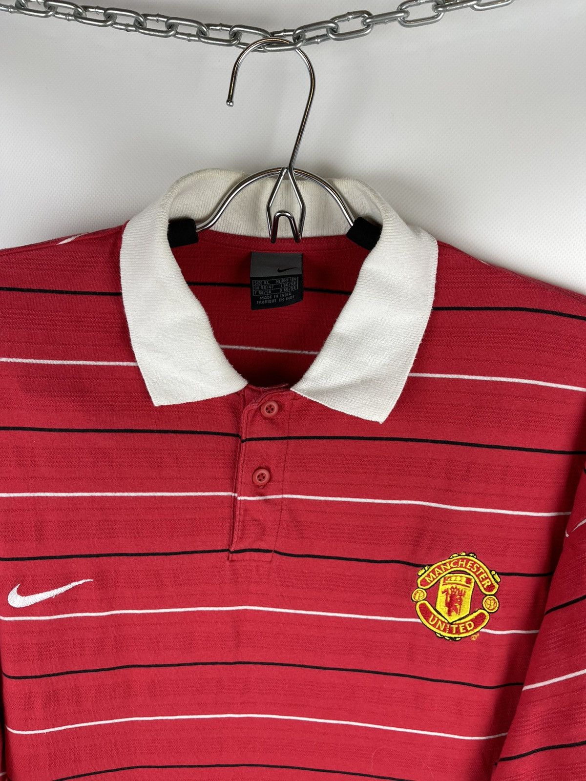 Nike Nike Manchester United vintage y2k striped polo tee soccer Size US XL / EU 56 / 4 - 5 Thumbnail