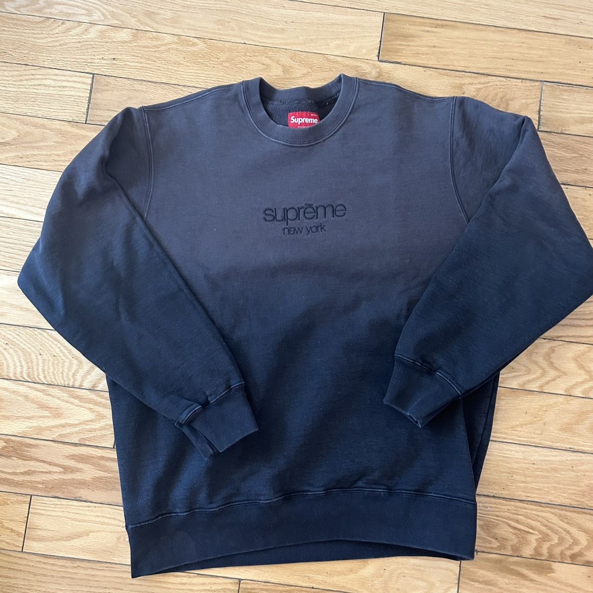 Supreme Used Supreme Dipped Crewneck Black Medium | Grailed