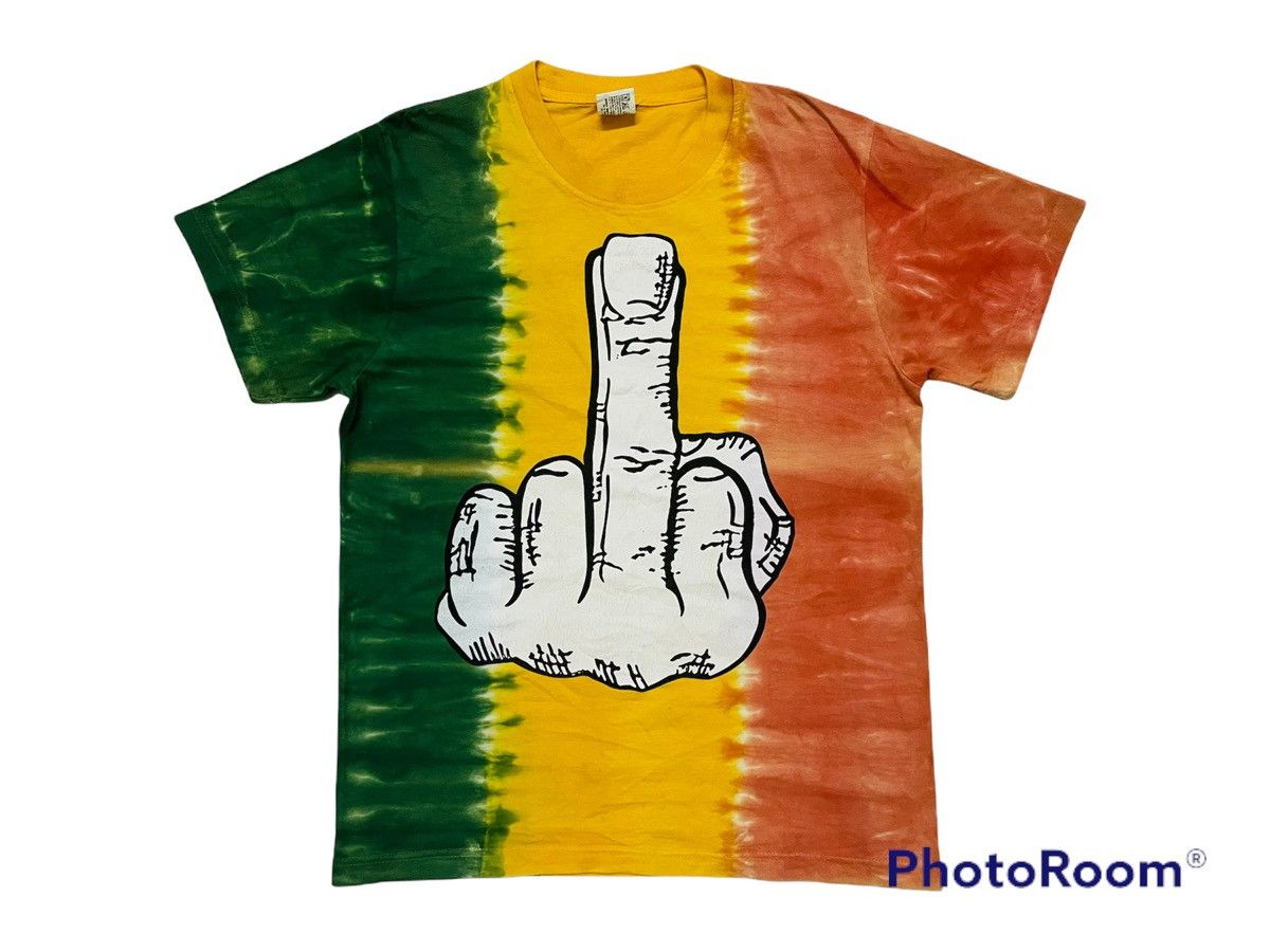 Vintage 🔥BEST OFFER🔥Vintage Hand Fuck Rasta T Shirt Size US M / EU 48-50 / 2 - 1 Thumbnail