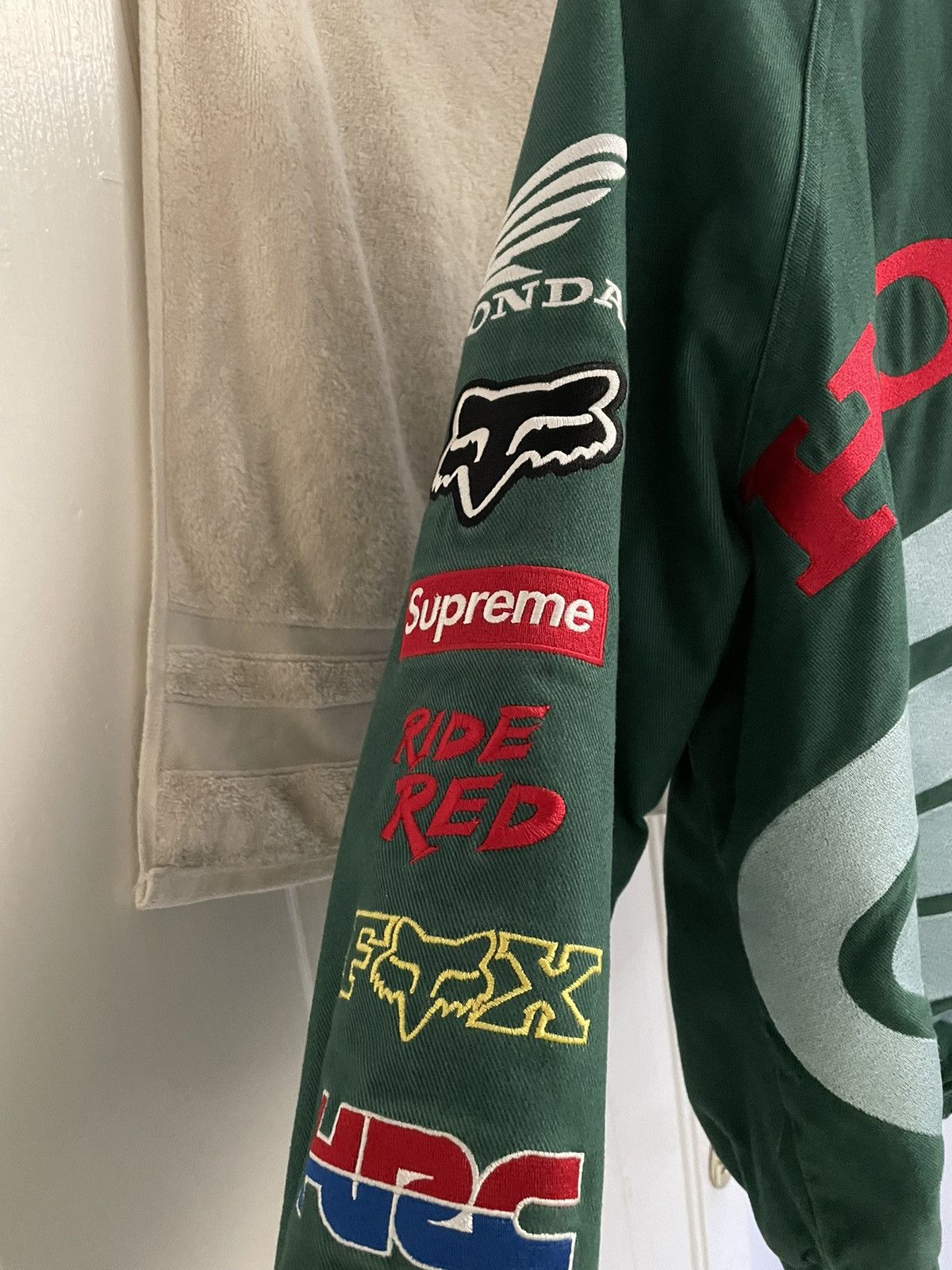 Fox Racing × Honda × Supreme Supreme x Honda Fox racing Puffy Zip Up ...
