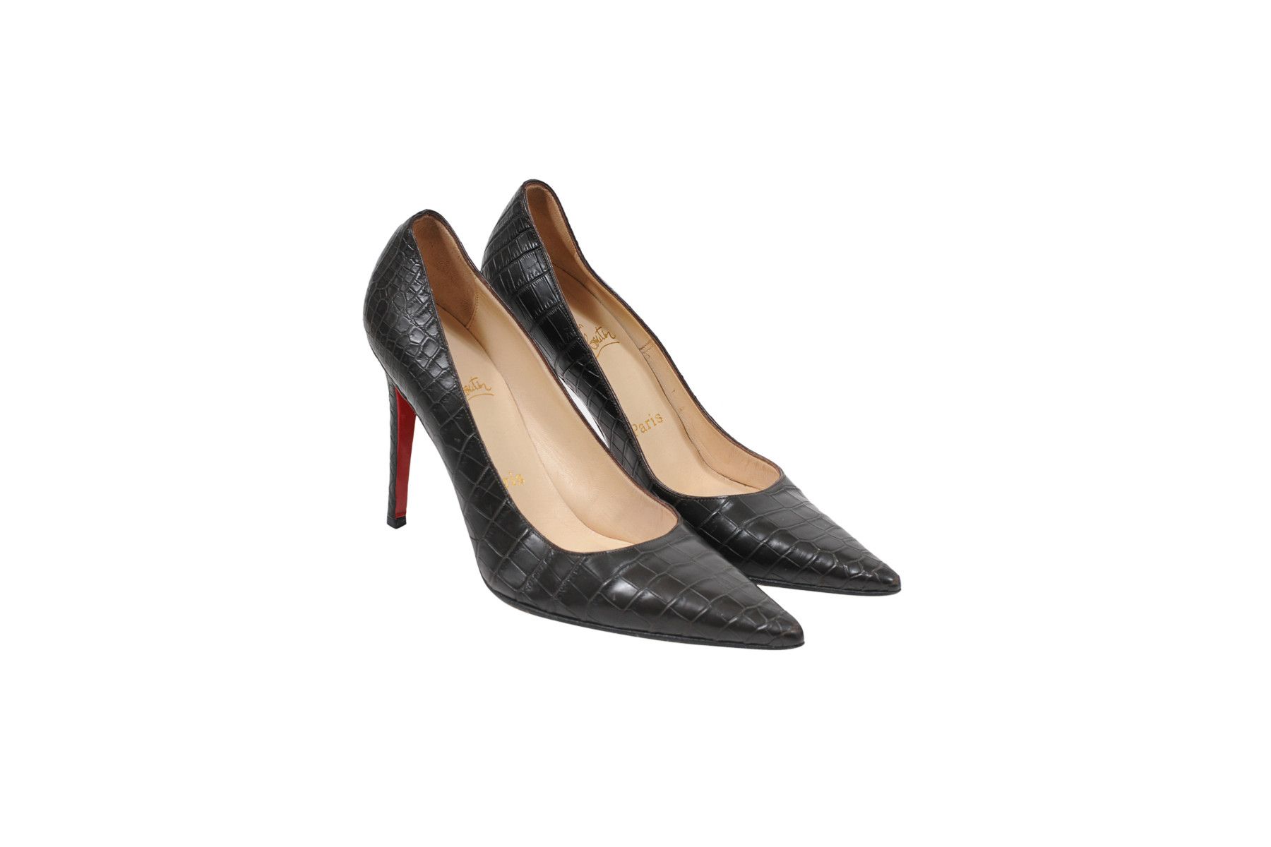 Kate Pumps Brown Crocodile
