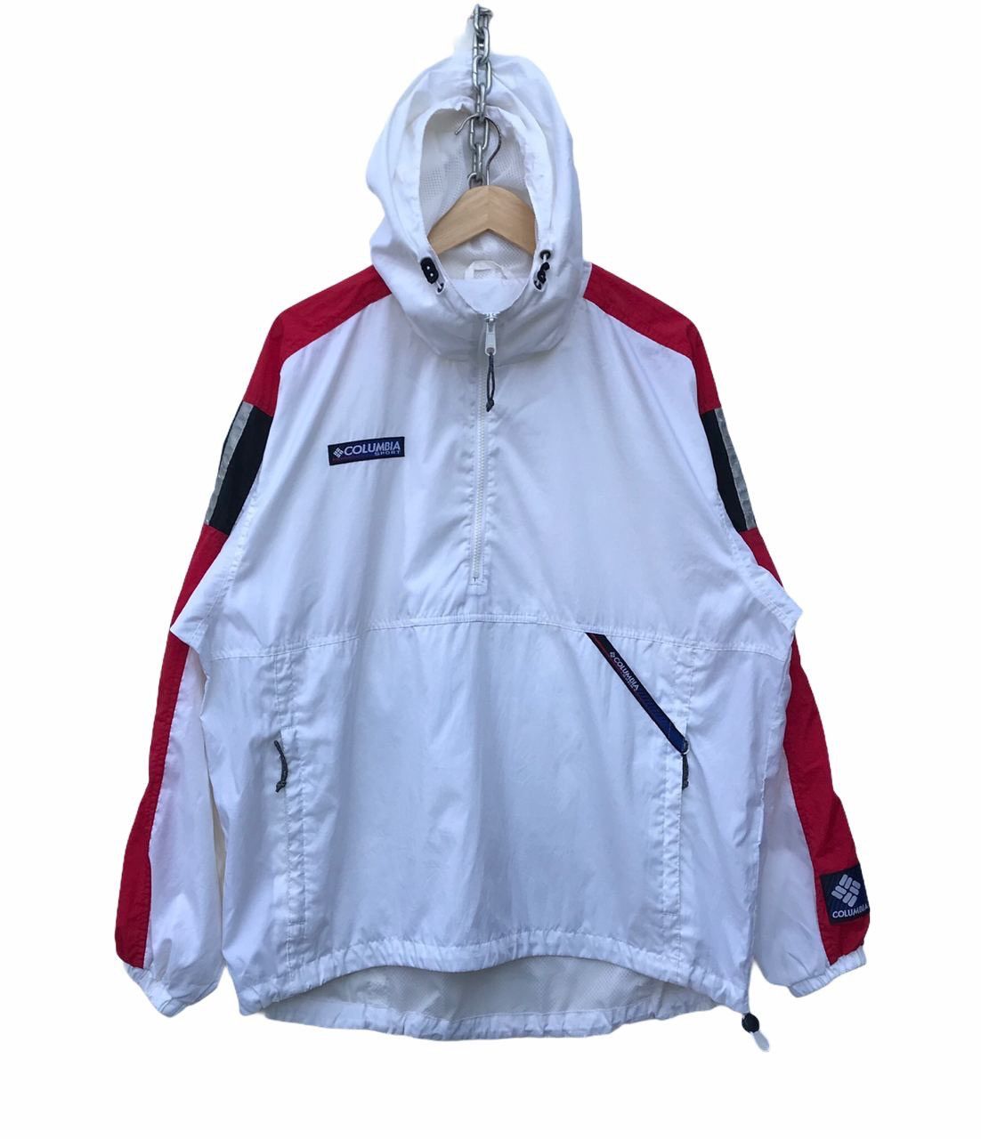 Columbia Vintage Columbia Windbreaker Hoodie Streetwear Jacket Size US XL / EU 56 / 4 - 1 Thumbnail